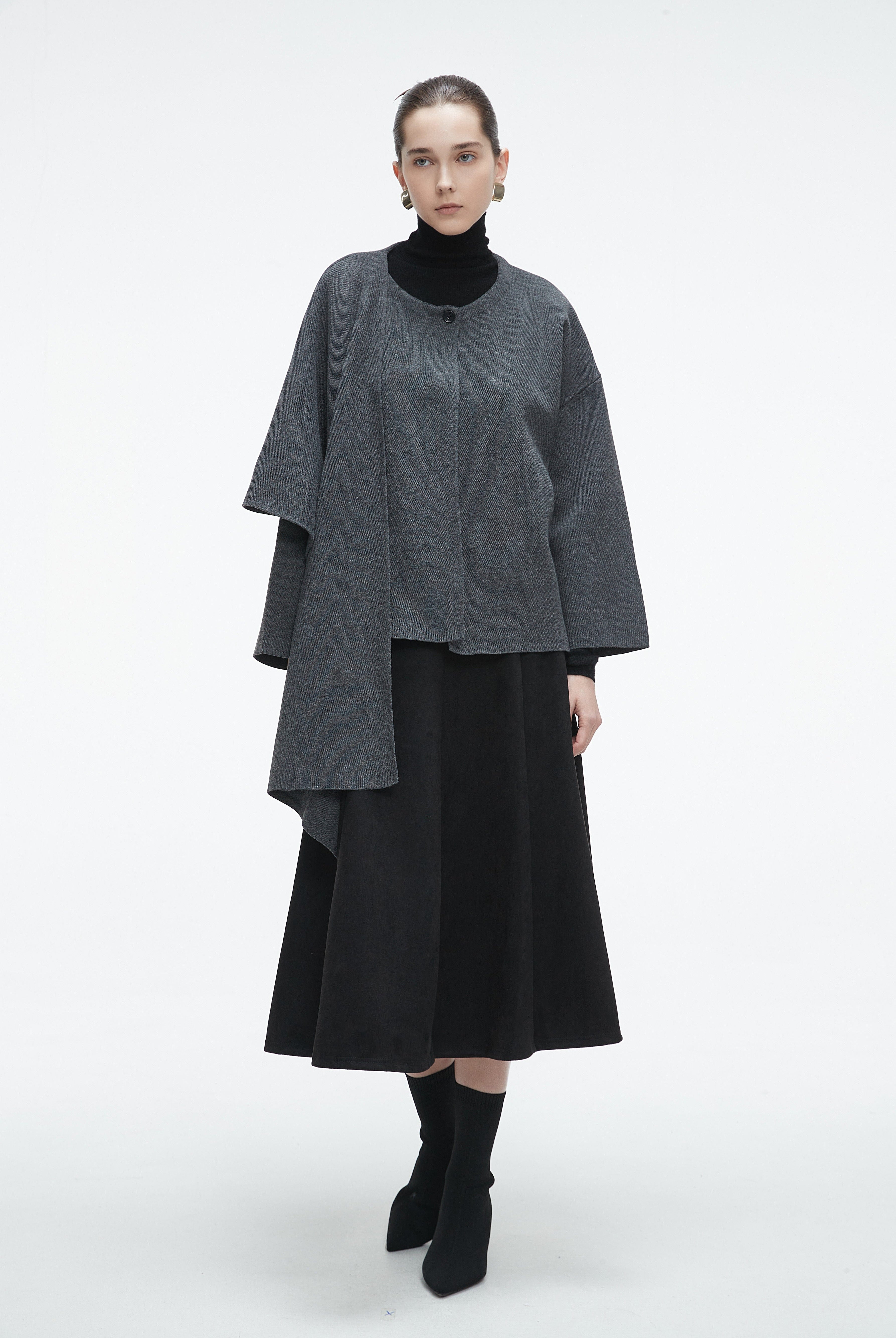 يولا بلوزة نسائية شتوى بأكمام طويلة وقصة وشاح على الكتف