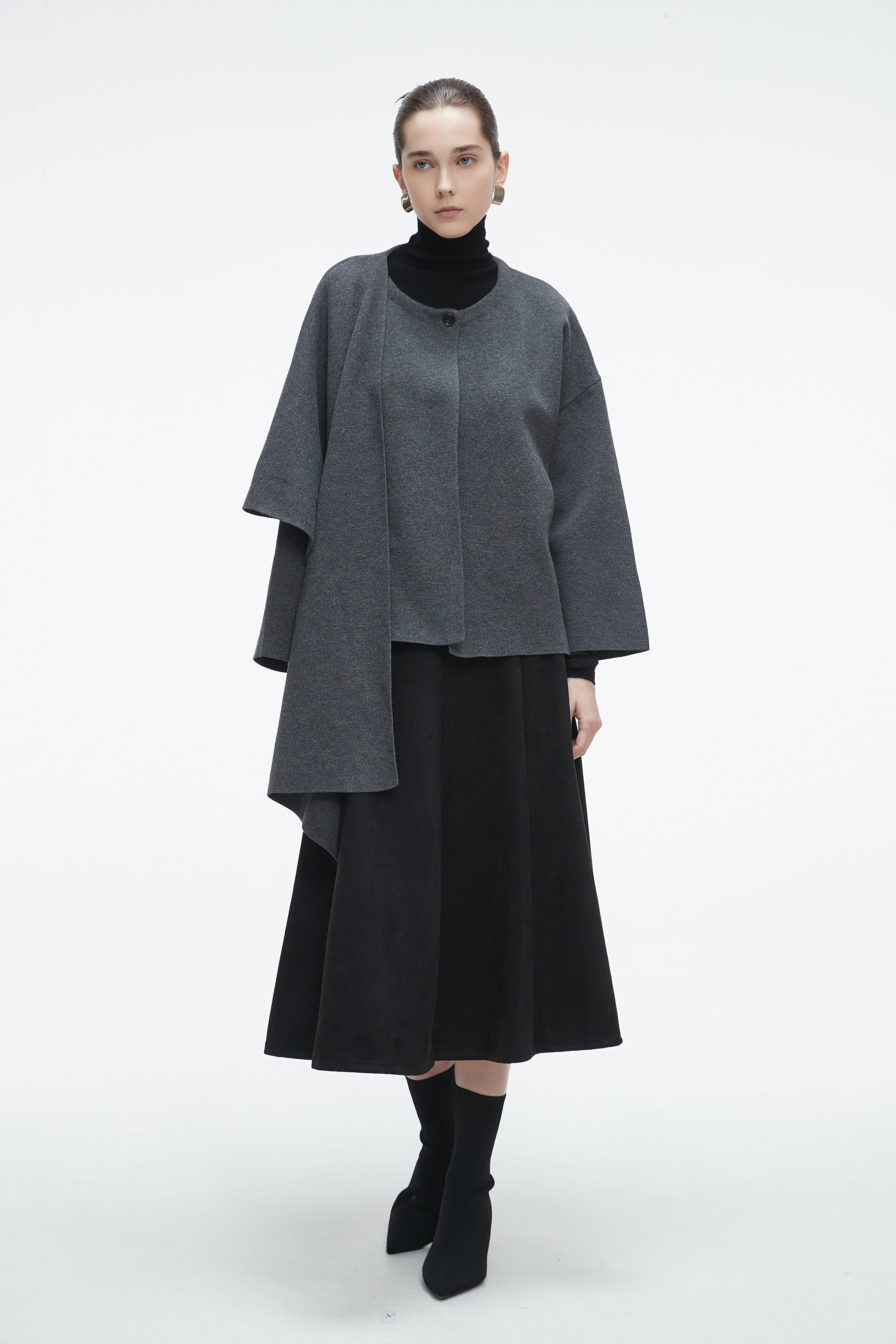 يولا بلوزة نسائية شتوى بأكمام طويلة وقصة وشاح على الكتف