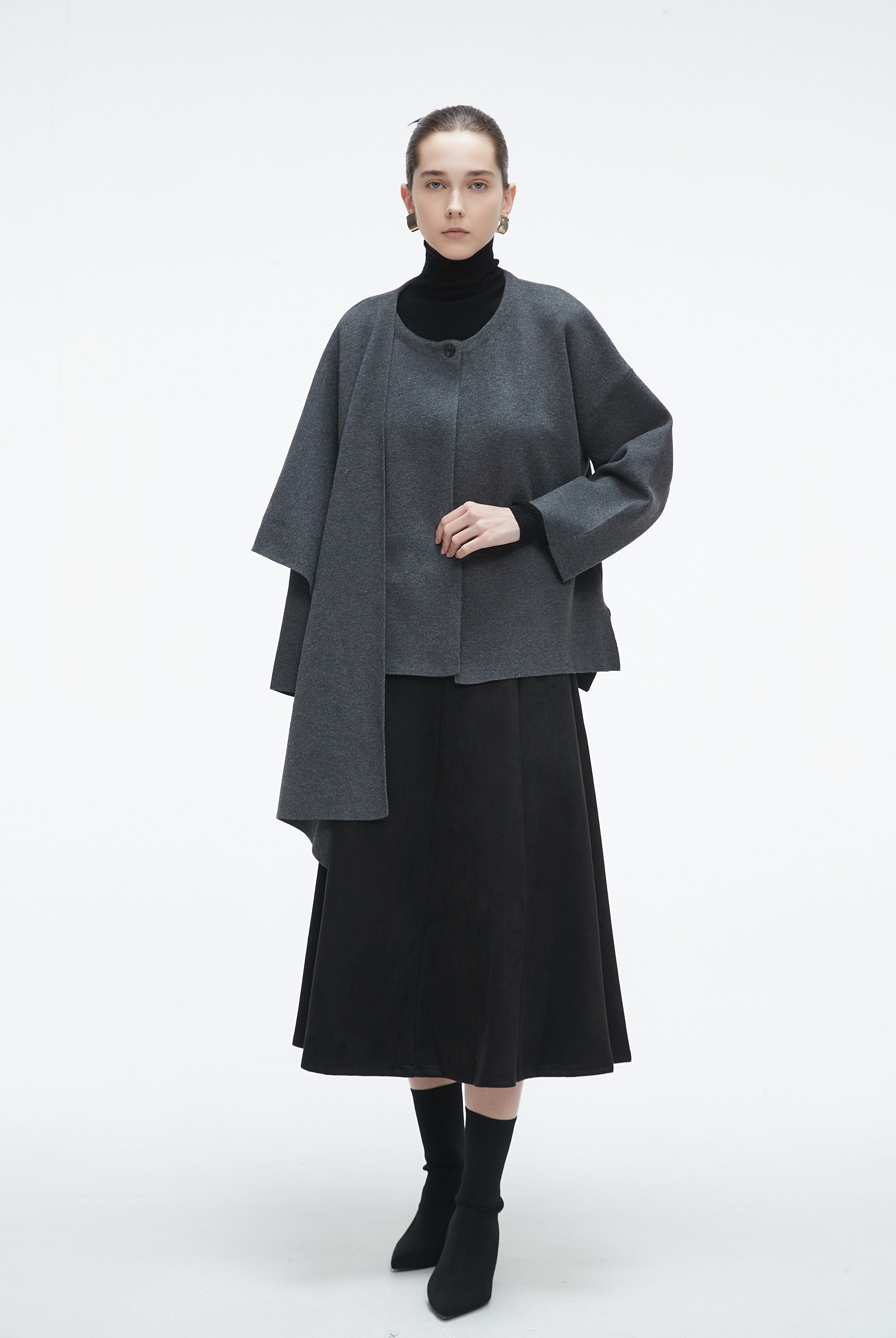 يولا بلوزة نسائية شتوى بأكمام طويلة وقصة وشاح على الكتف