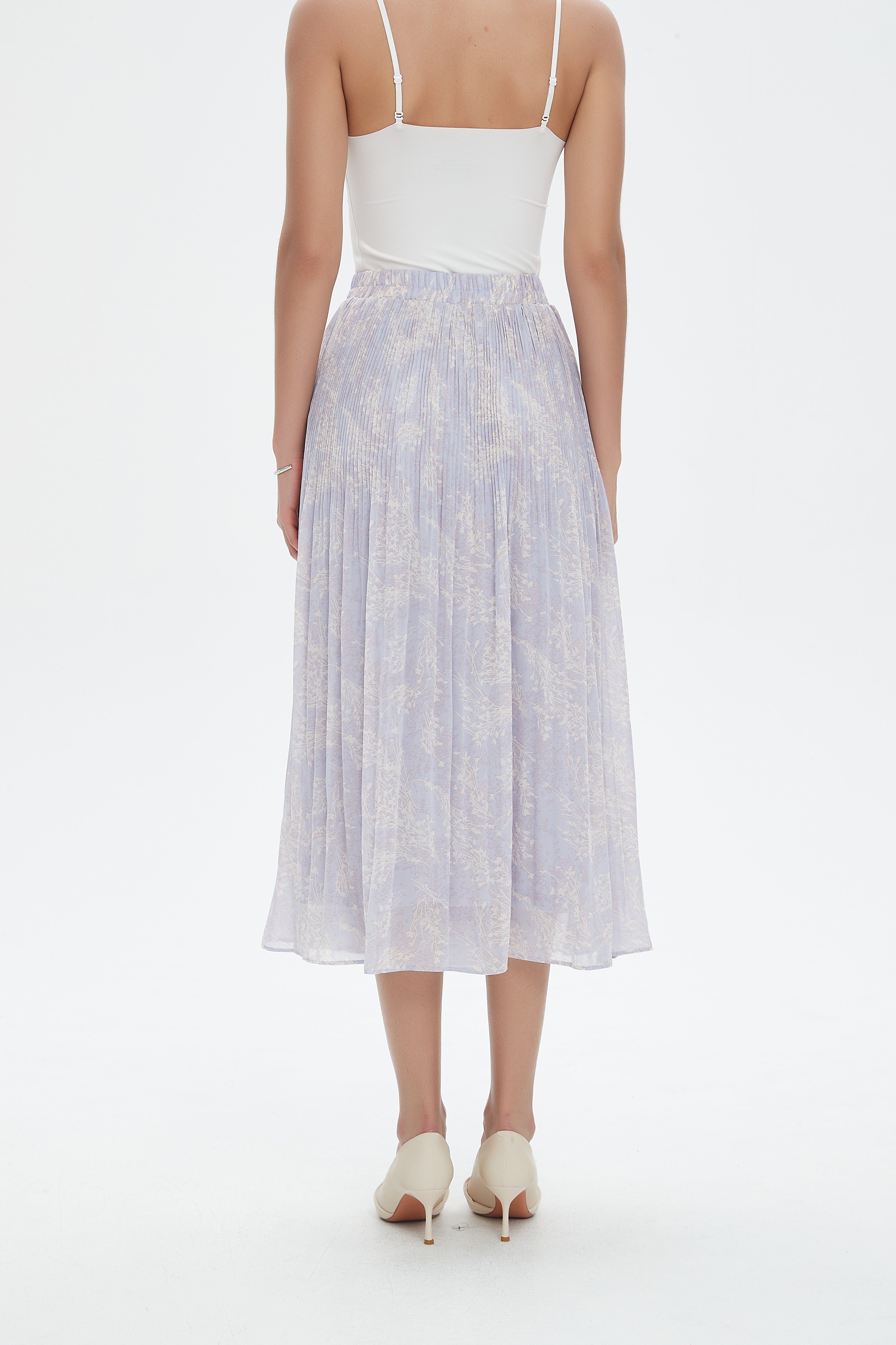 نتشي تنورة ميدي مشجرة شفافة خصر مرتفع نسائي