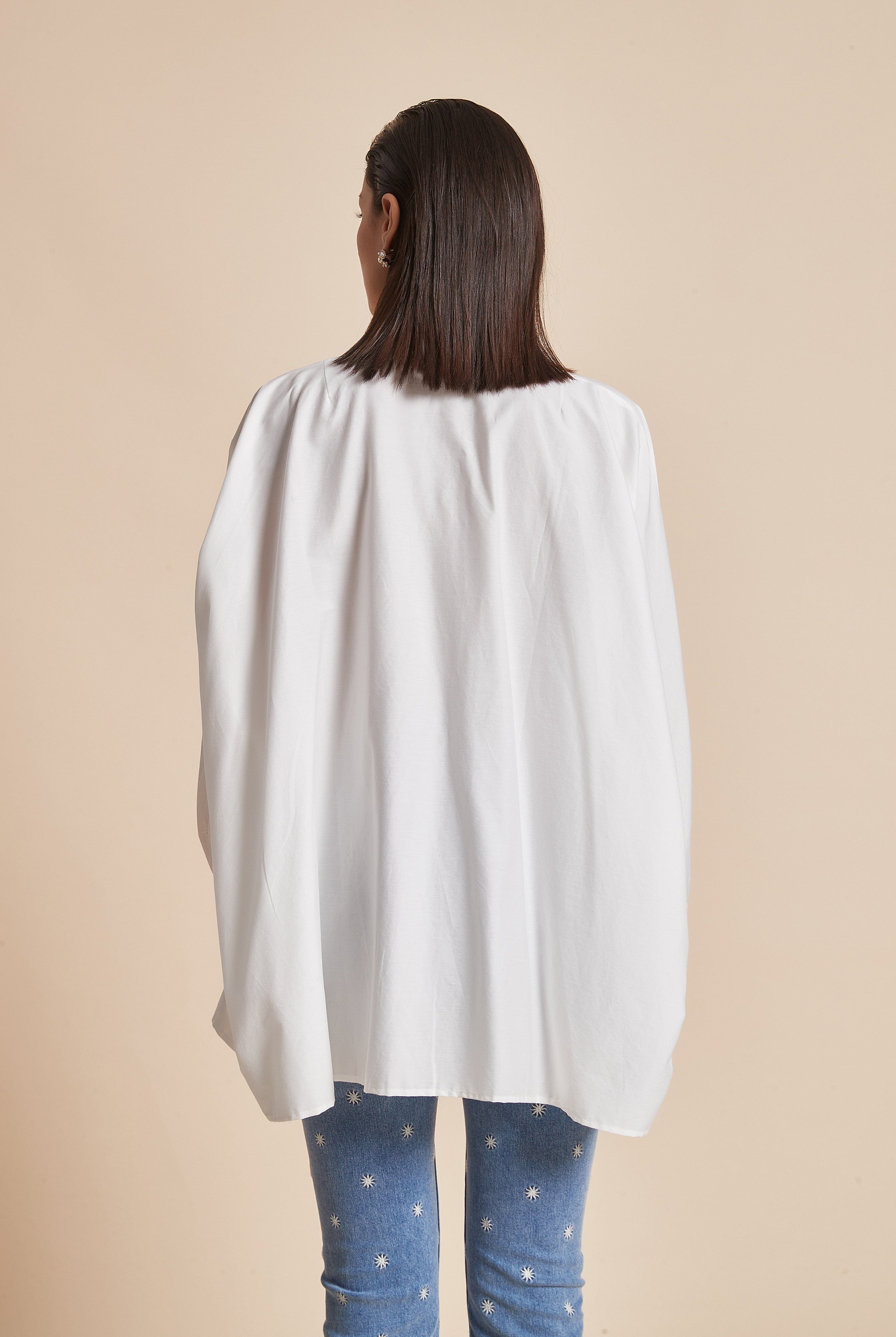 يولا بلوزة نسائية بكم طويل وياقة قميص سادة مع أزرار أمامية