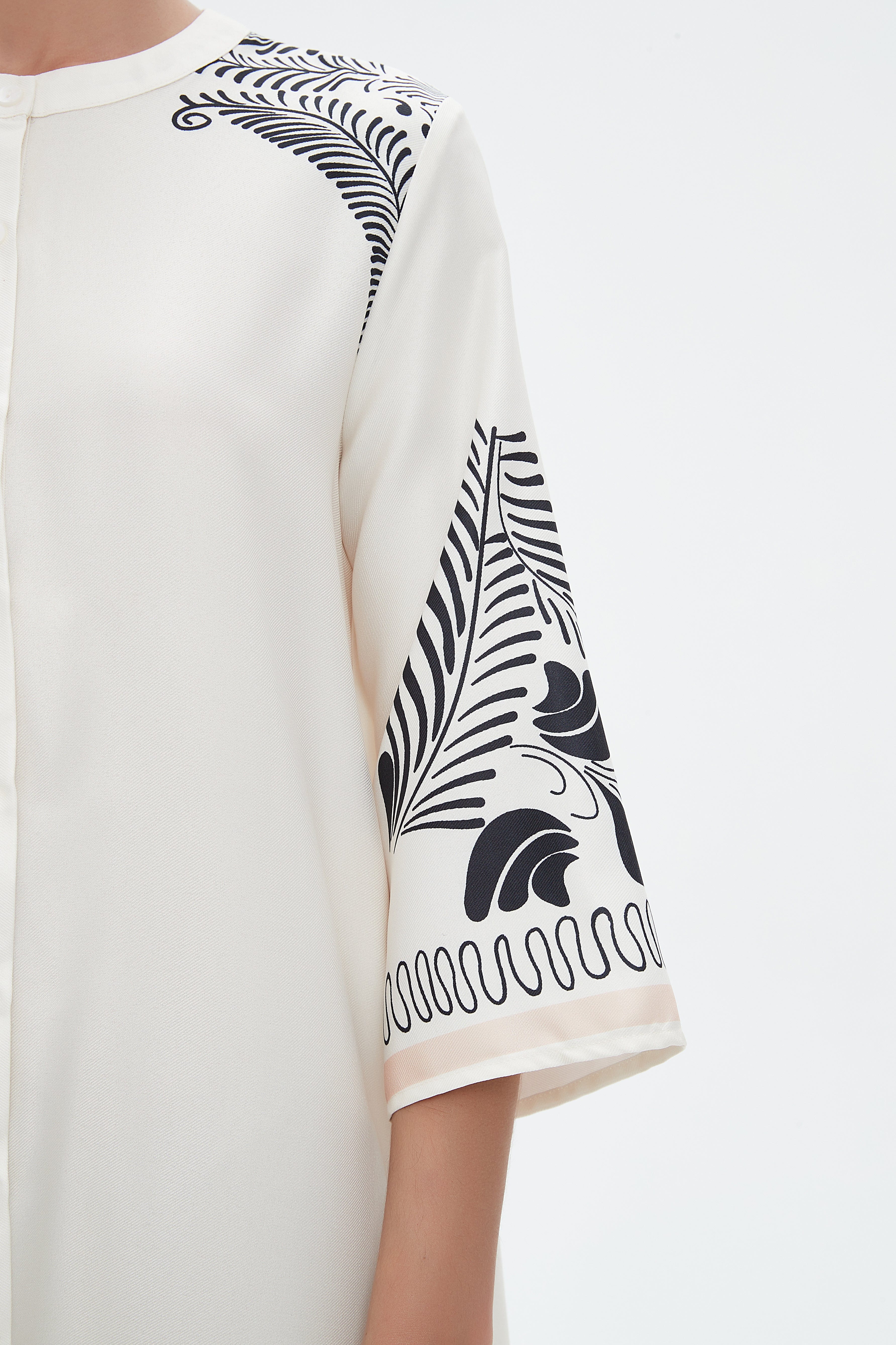 نتشي فستان ميدي 3/4 كم منقوش نسائي