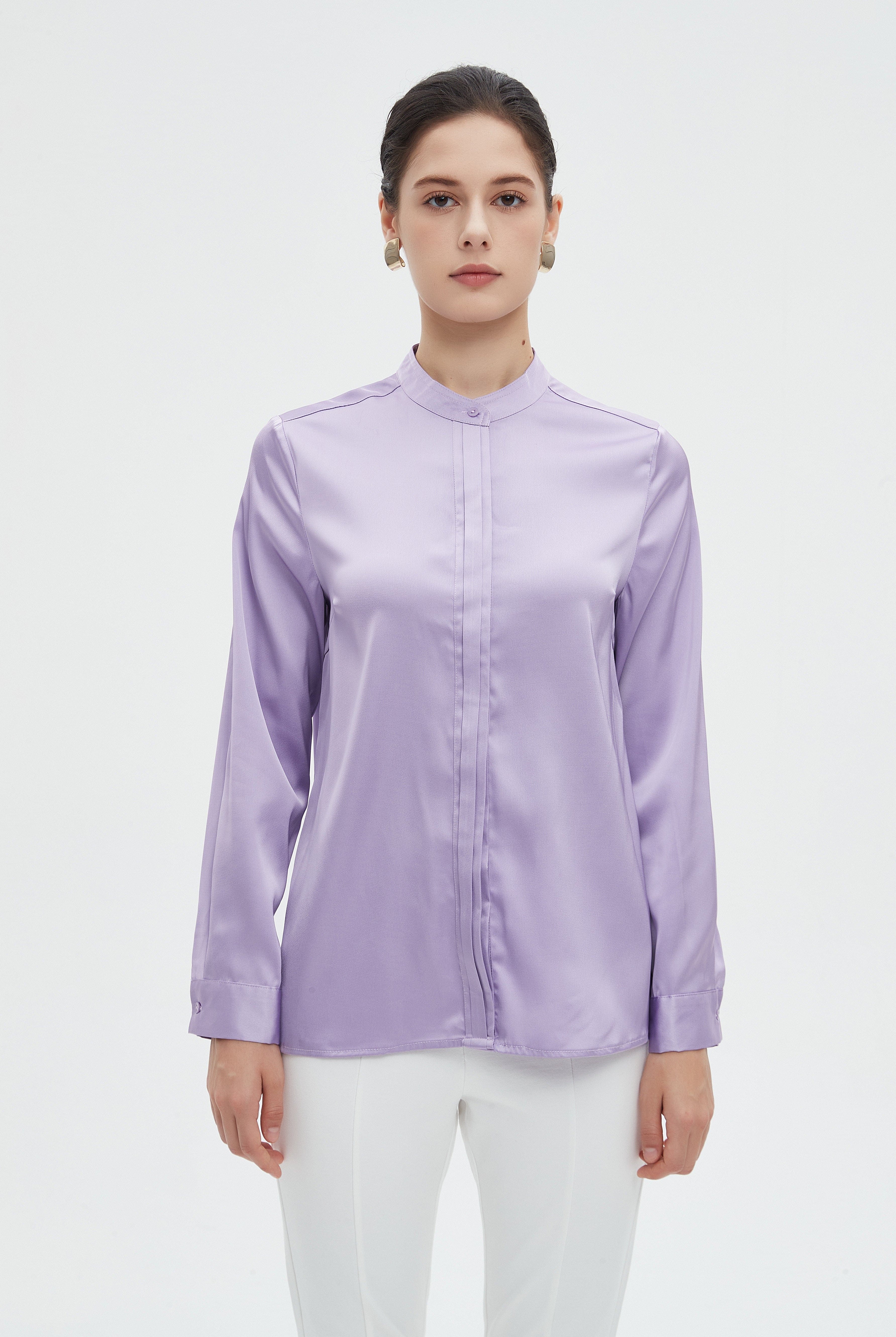 ميكا بلوزة نسائية سادة طويلة بكم طويل