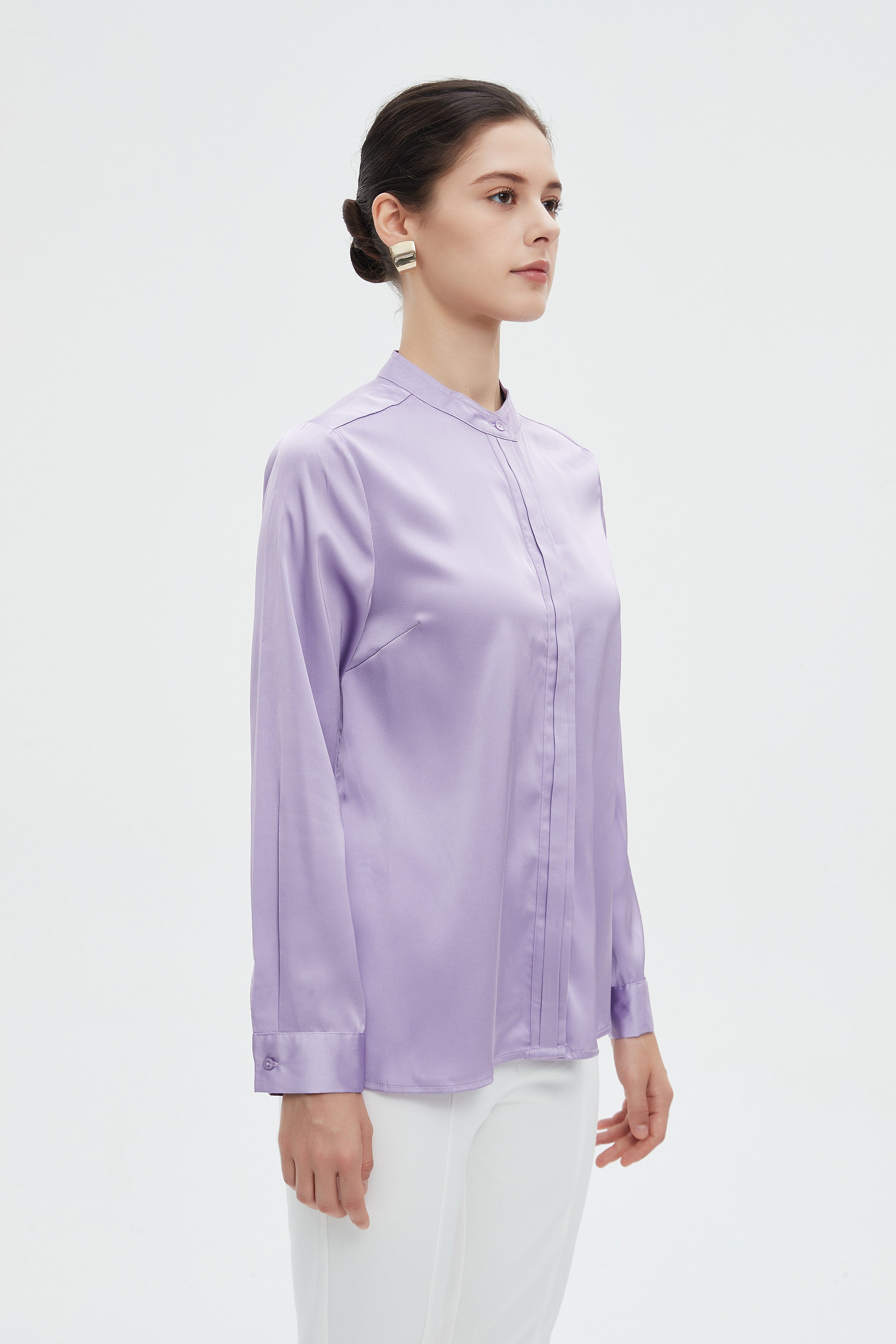 ميكا بلوزة نسائية سادة طويلة بكم طويل