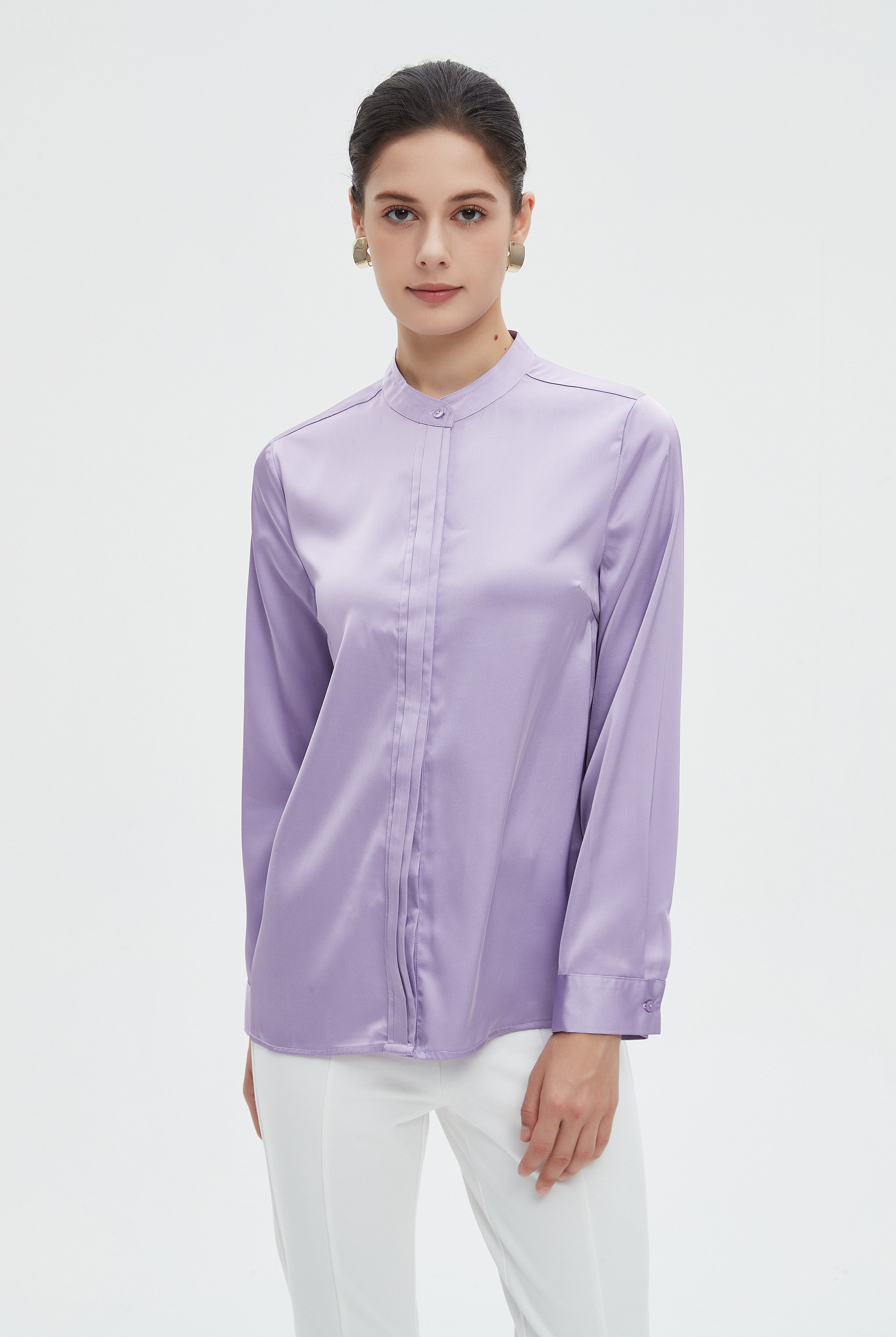 ميكا بلوزة نسائية سادة طويلة بكم طويل