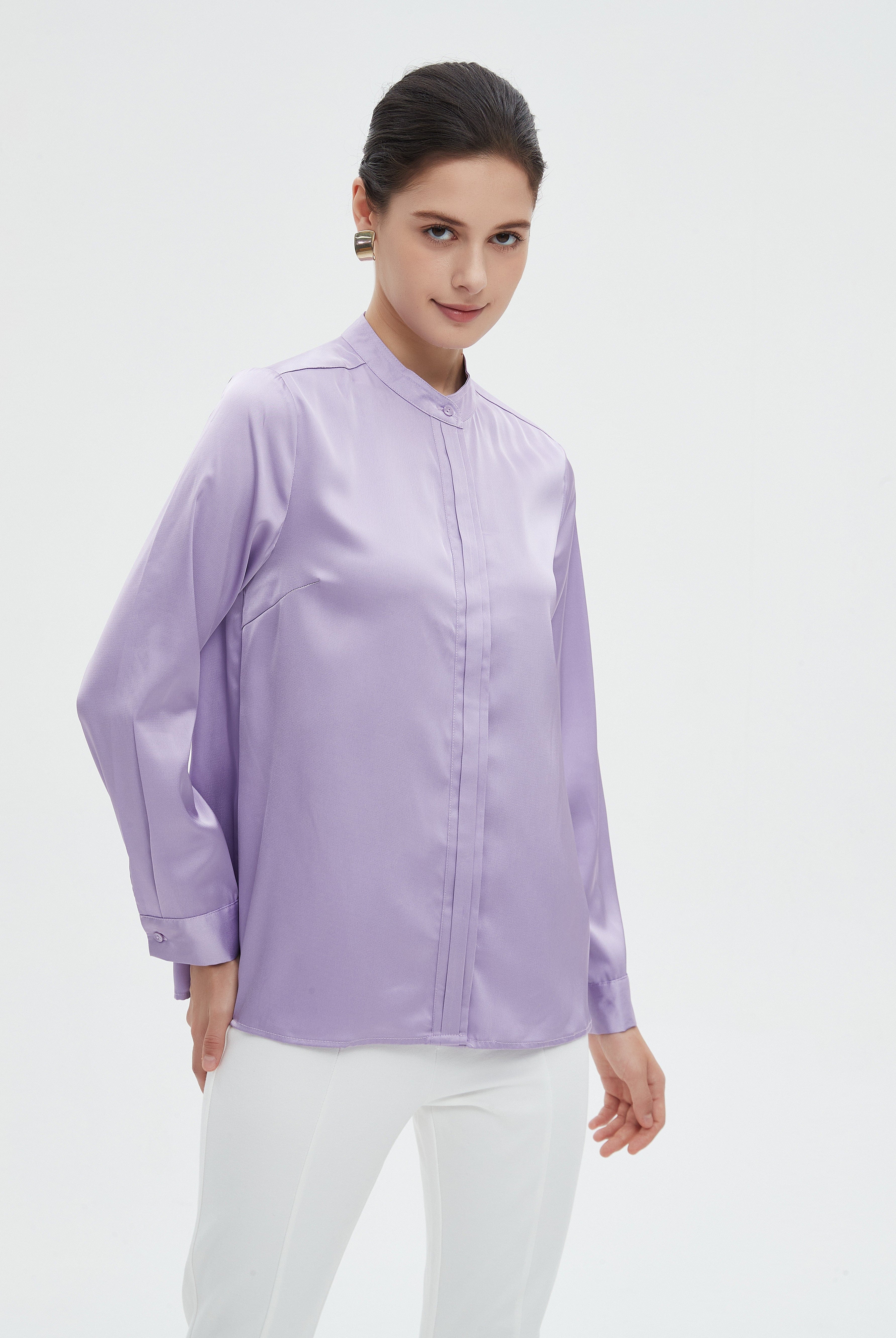 ميكا بلوزة نسائية سادة طويلة بكم طويل