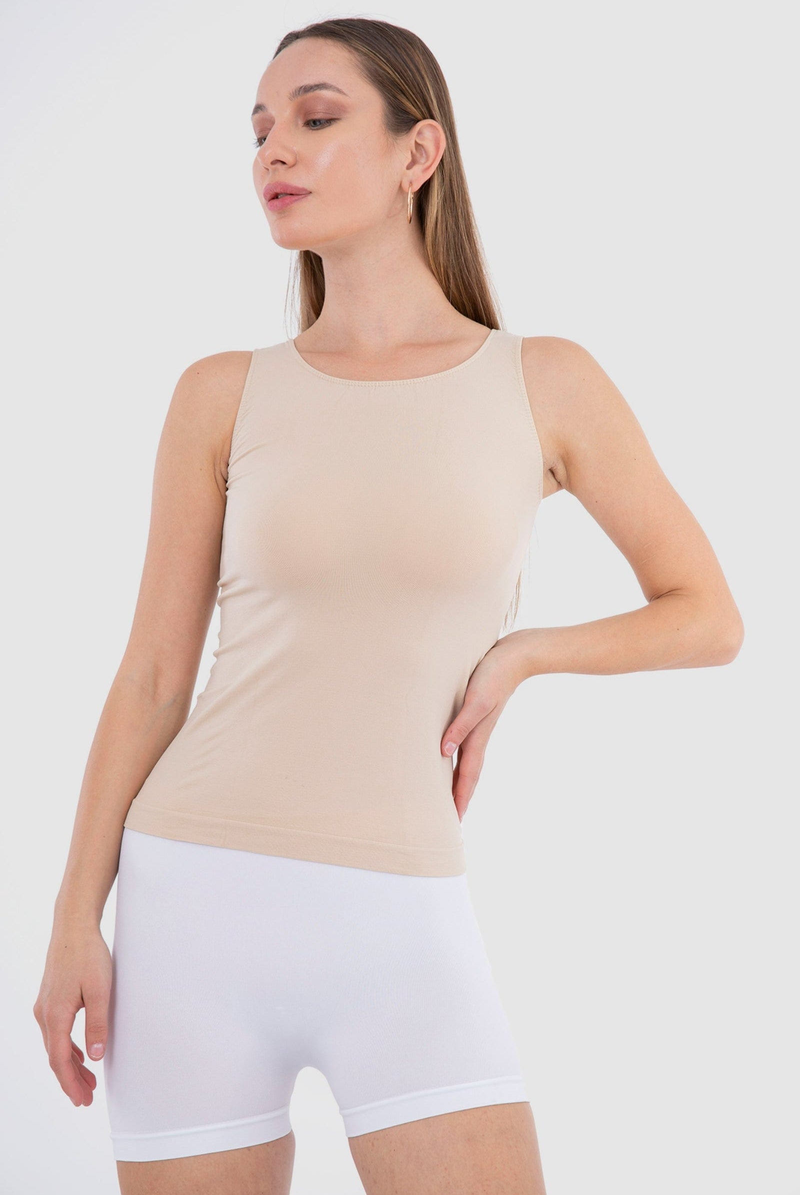 كارينا بلوزة سادة كت مايكروفايبر بياقة دائرية