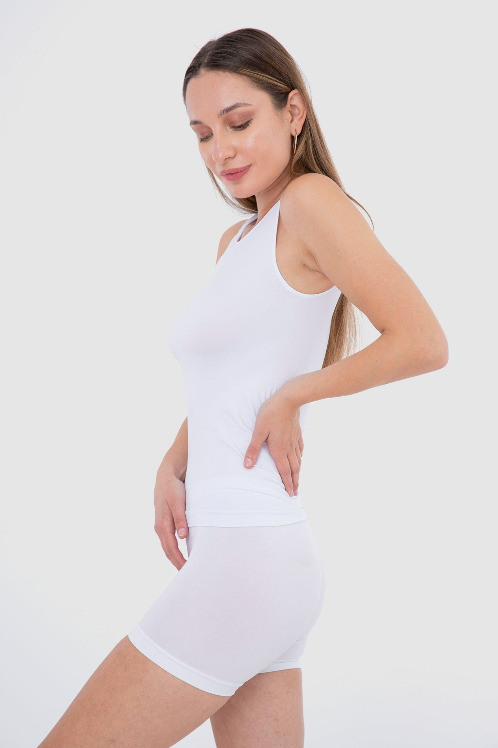 كارينا بلوزة سادة كت مايكروفايبر بياقة دائرية