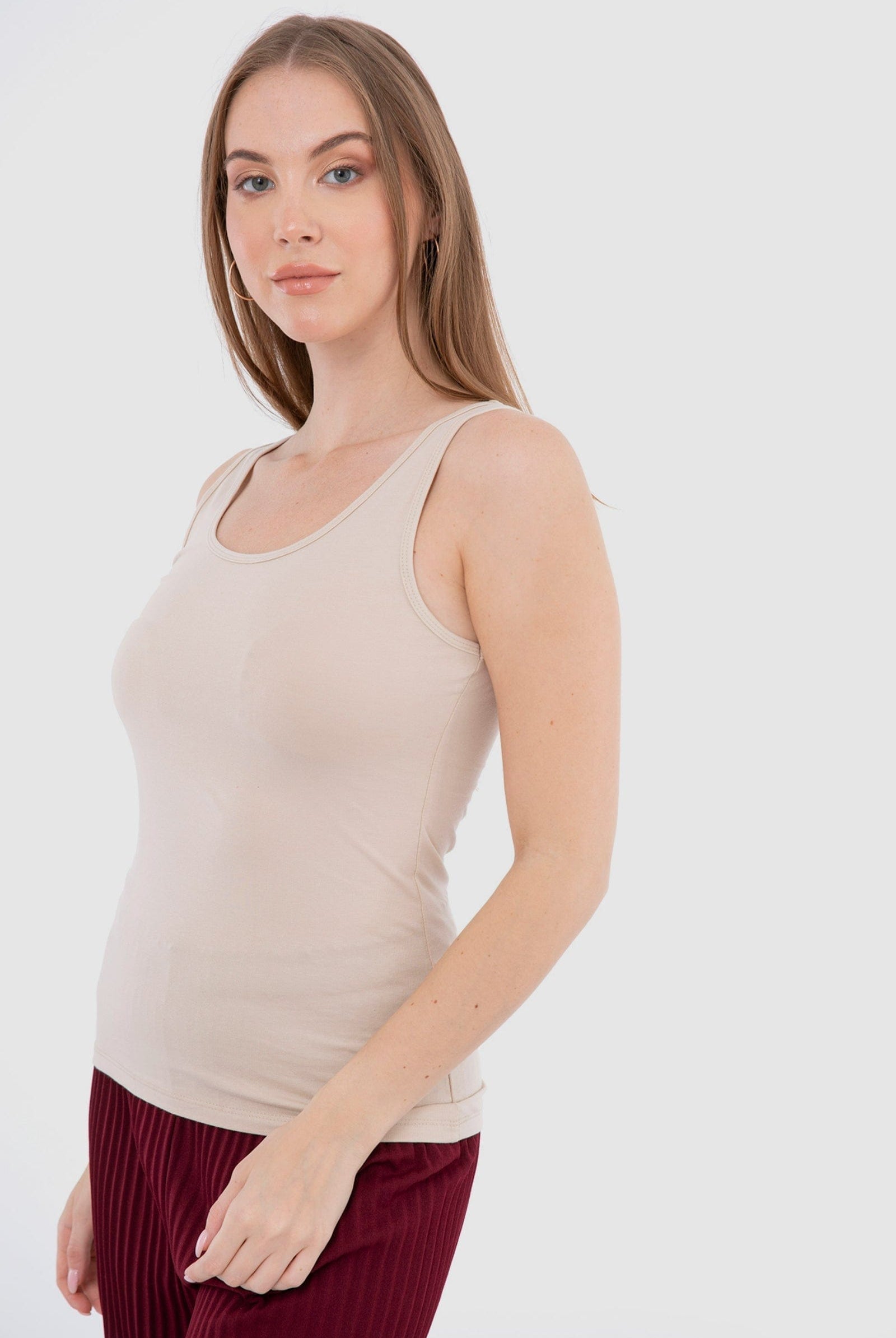 كارينا تانك توب حريمي قطن سادة