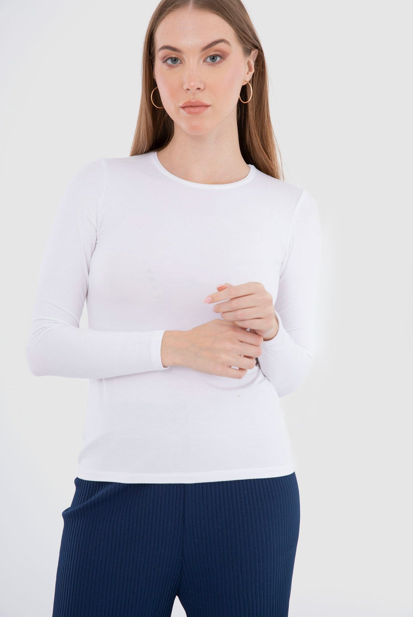 كارينا بلوزة كم طويل من الفيسكوز