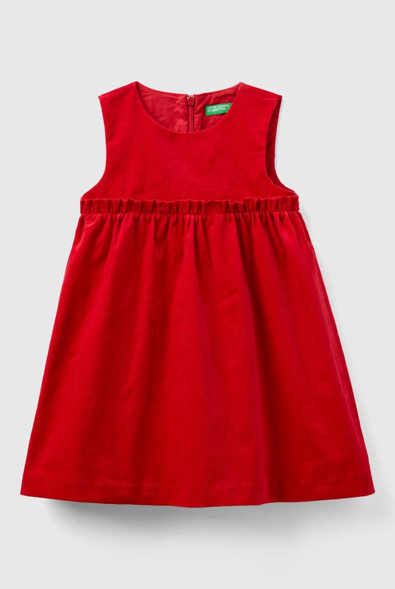 يونايتد كولورز اوف بينيتون فستان بناتي قصير بدون اكمام