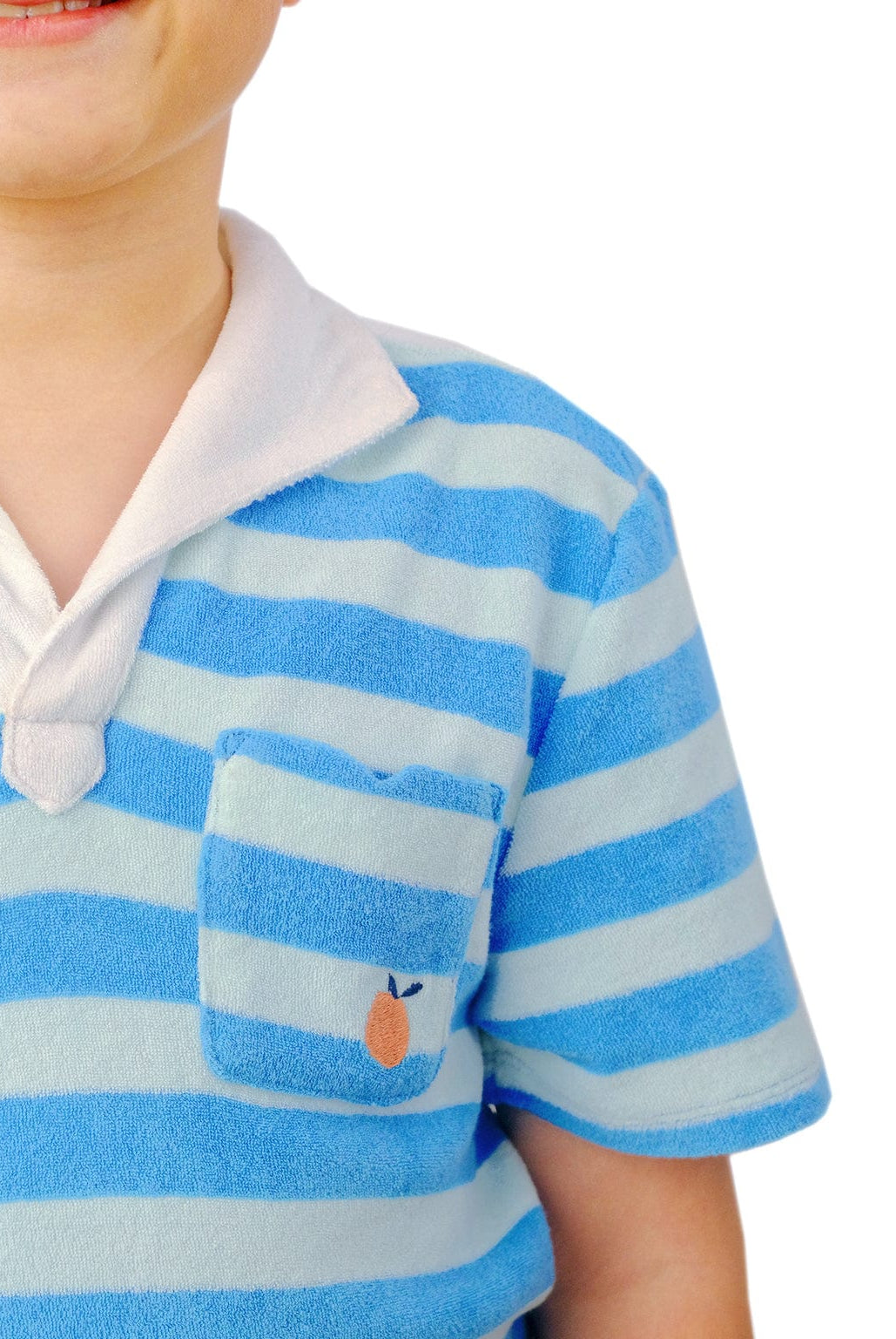 جينجرسنابس تيشيرت بولو ولادي مخطط بالعرض نص كم