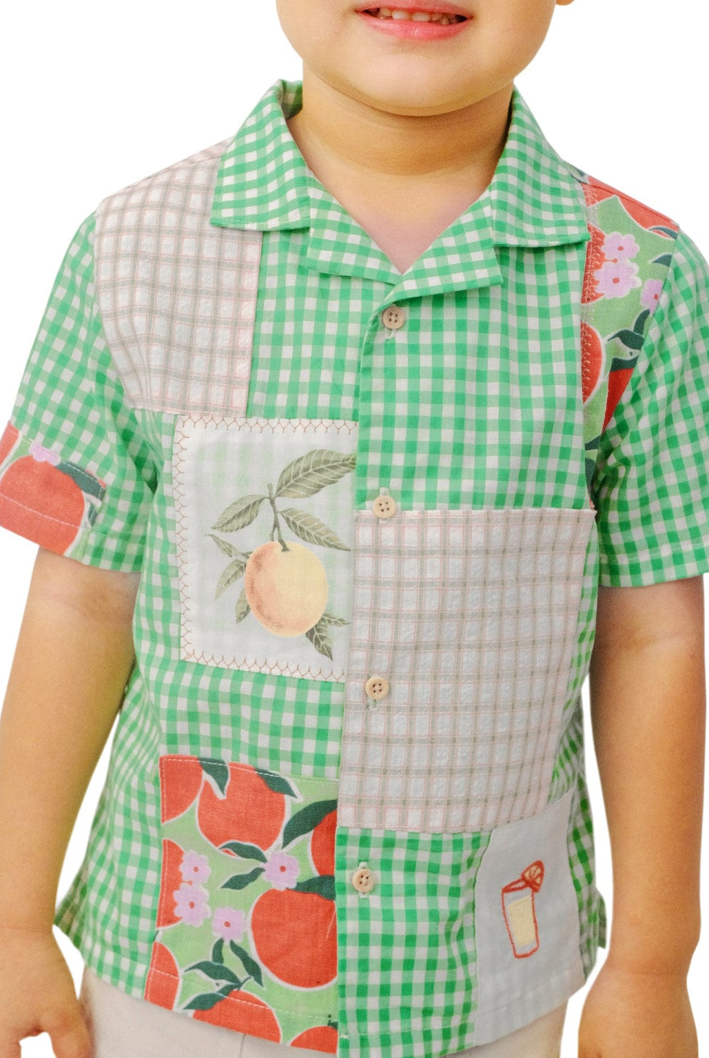 جينجرسنابس قميص بولو بيبي ولاد مربعات بأزرار أمامية