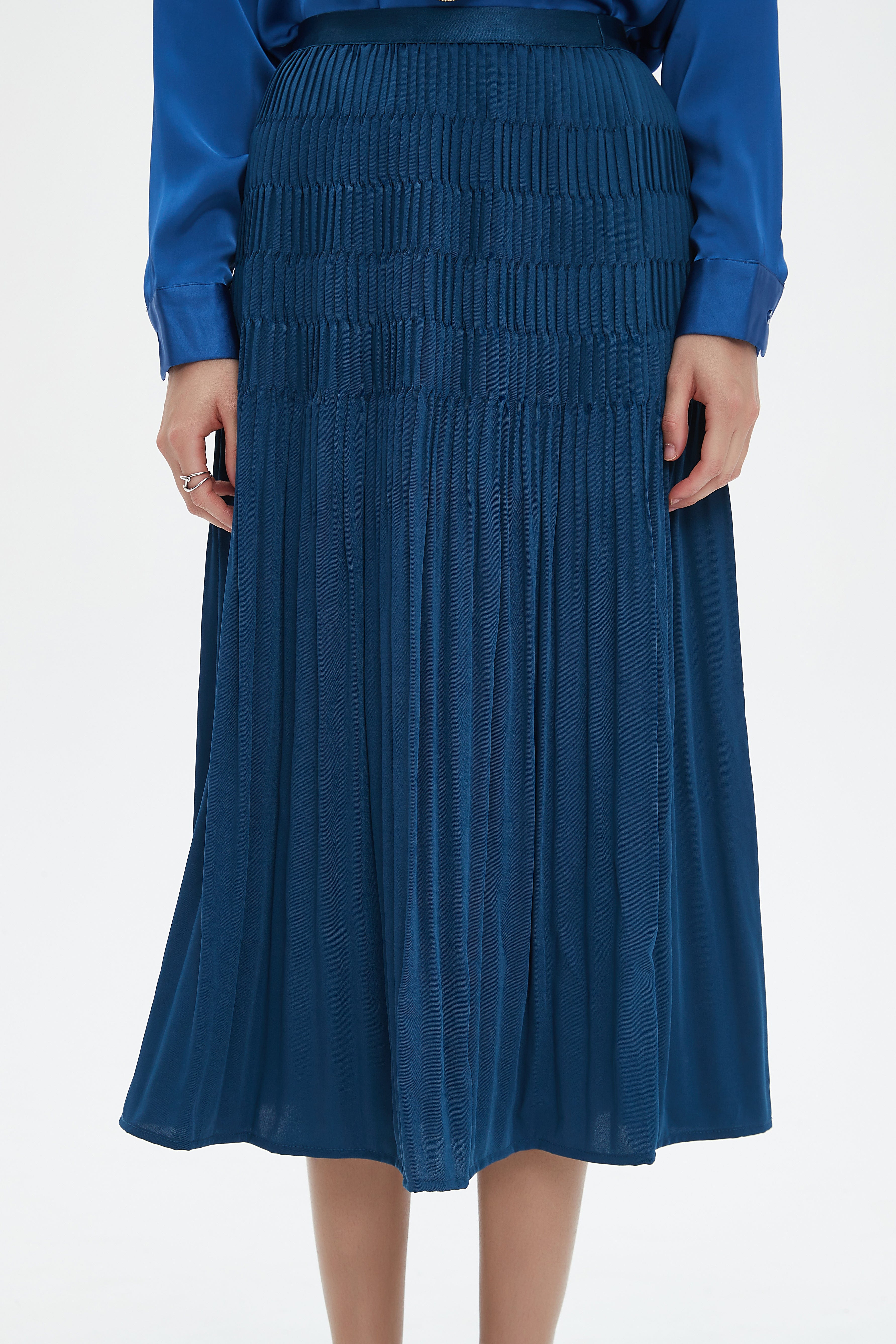 نتشي تنورة ميدي نسائية بخصر مطاطي