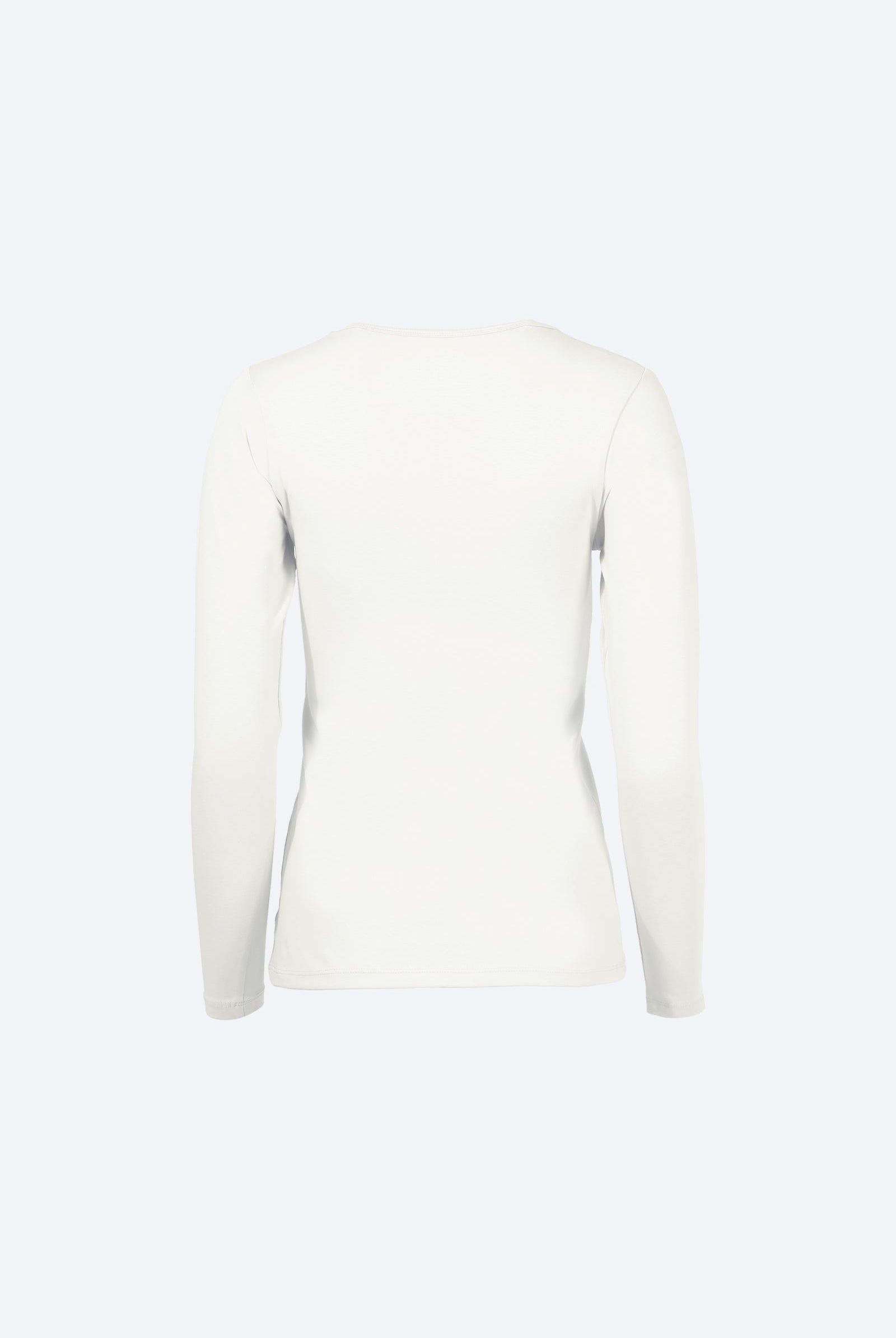 كارينا بلوزه بيضاء قطن سادة بياقة مستديرة