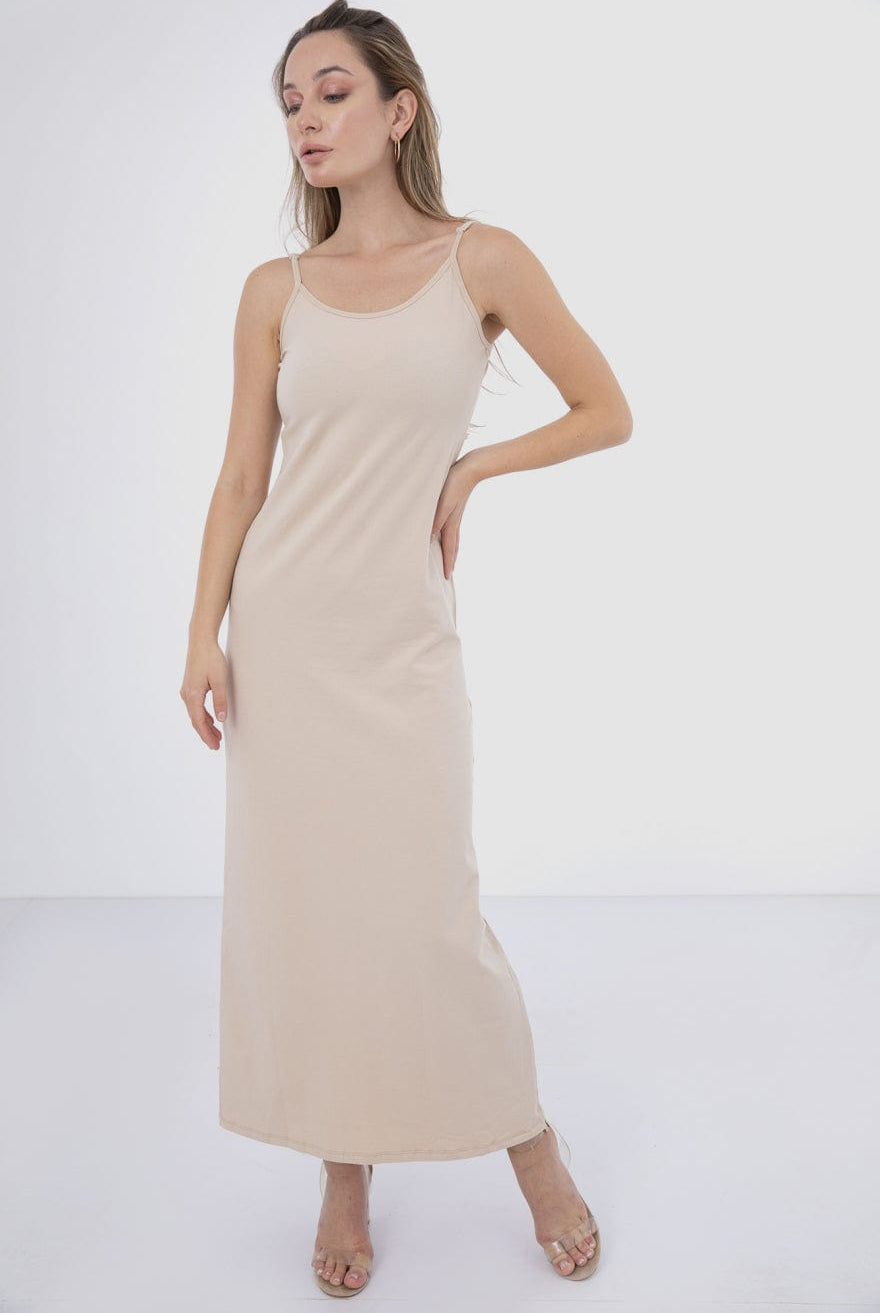 كارينا فستان قطن ساده نسائي بحمالات