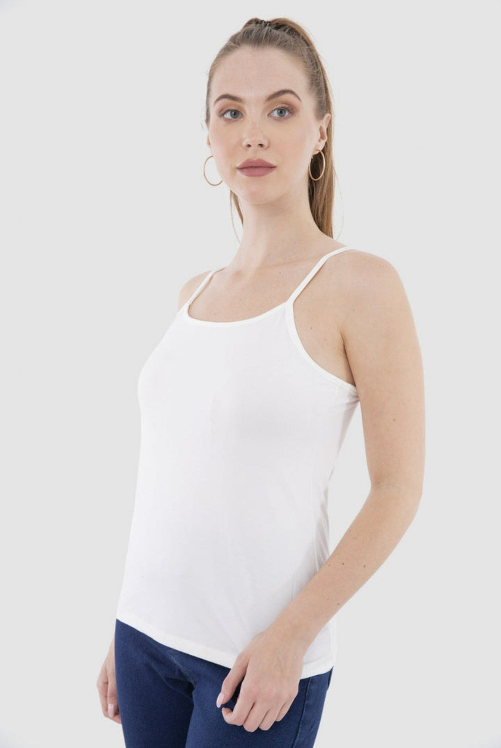 كارينا بلوزة بدون أكمام حمالات رفيعة من الفيسكوز