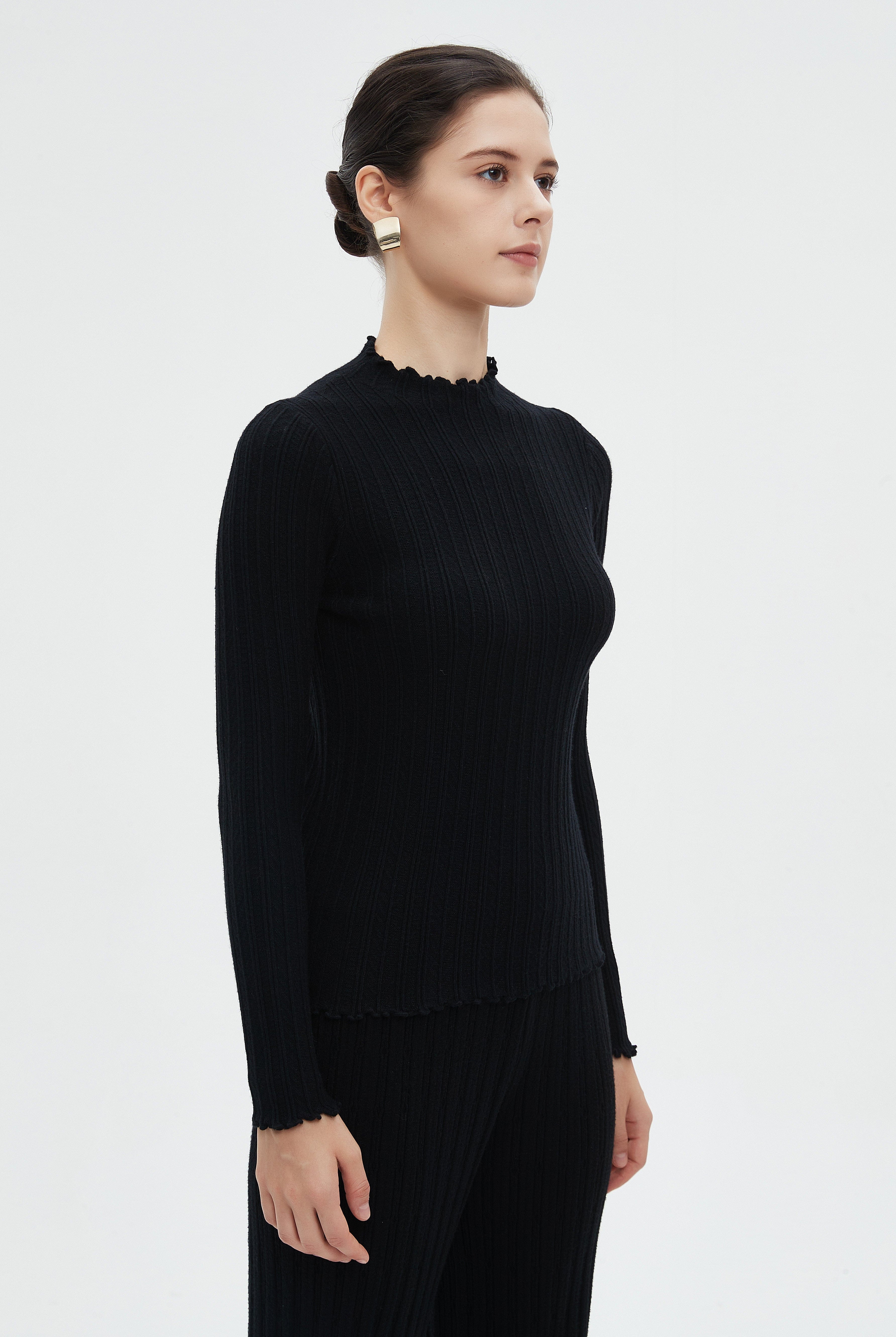 ميكا بلوزة نسائية شتوية طويلة باكمام طويلة ورقبة عالية