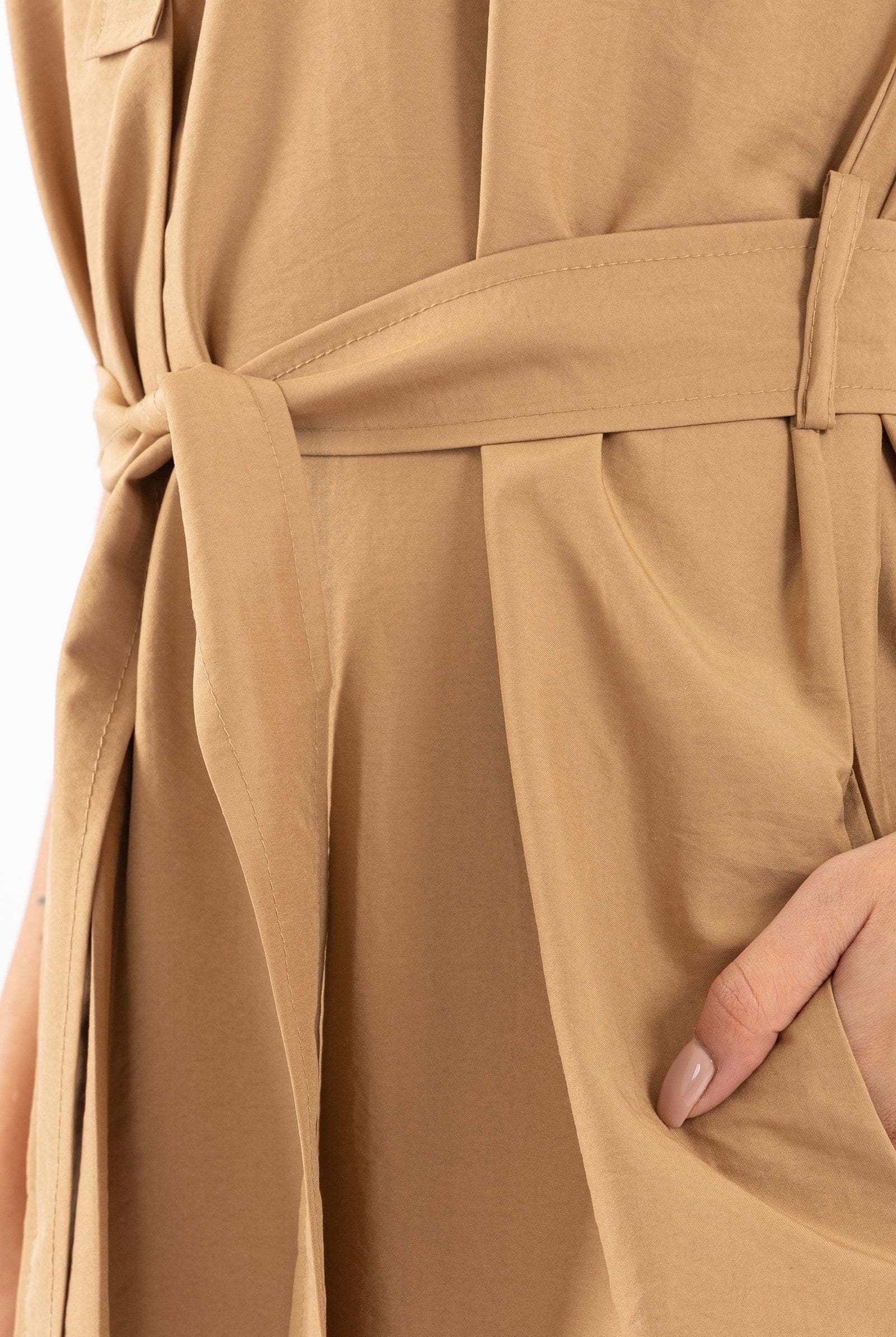 كارينا فستان ميدي بدون اكمام بحزام على الخصر نسائي