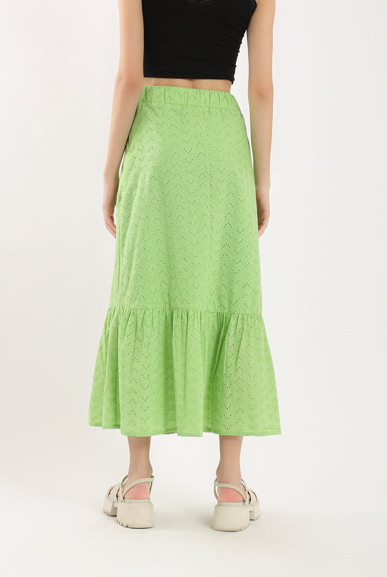 كارينا تنورة بتصميم حورية البحر بخصر مرتفع مخرمة