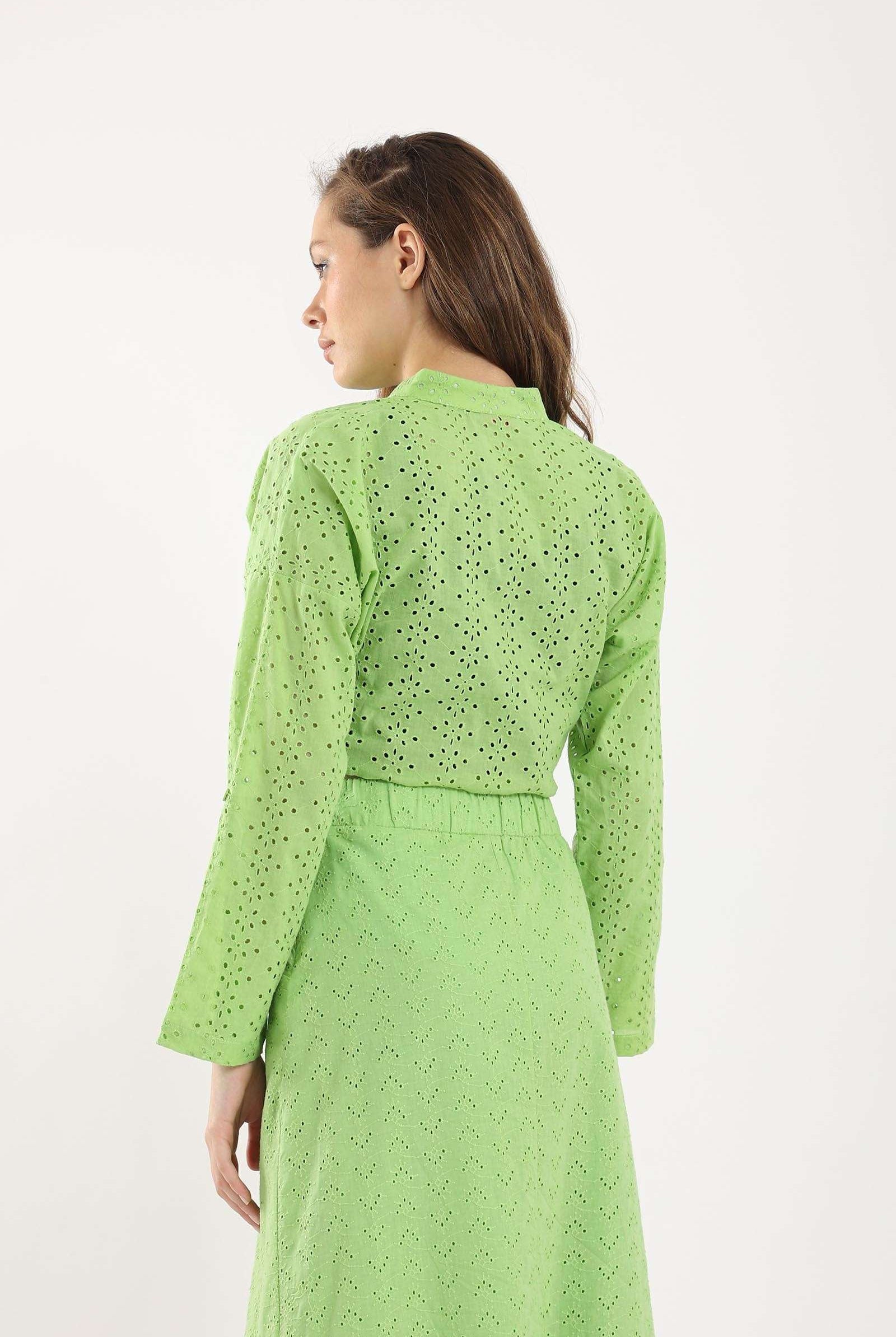 قميص برباط أمامي كم طويل نسائي