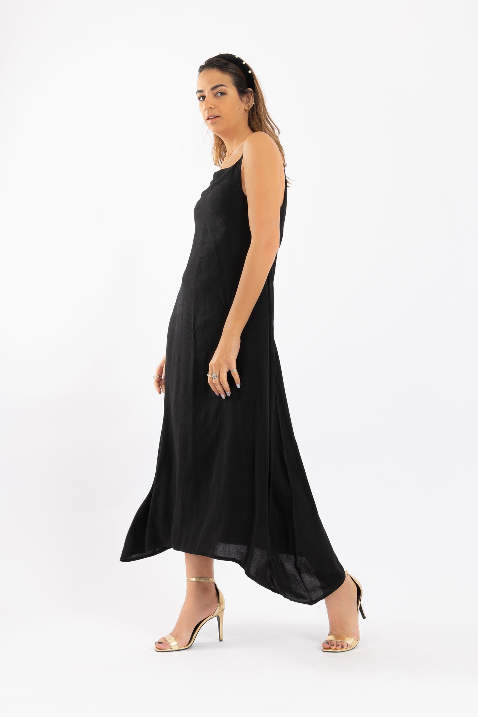 كارينا فستان سادة حمالات واسع نسائي