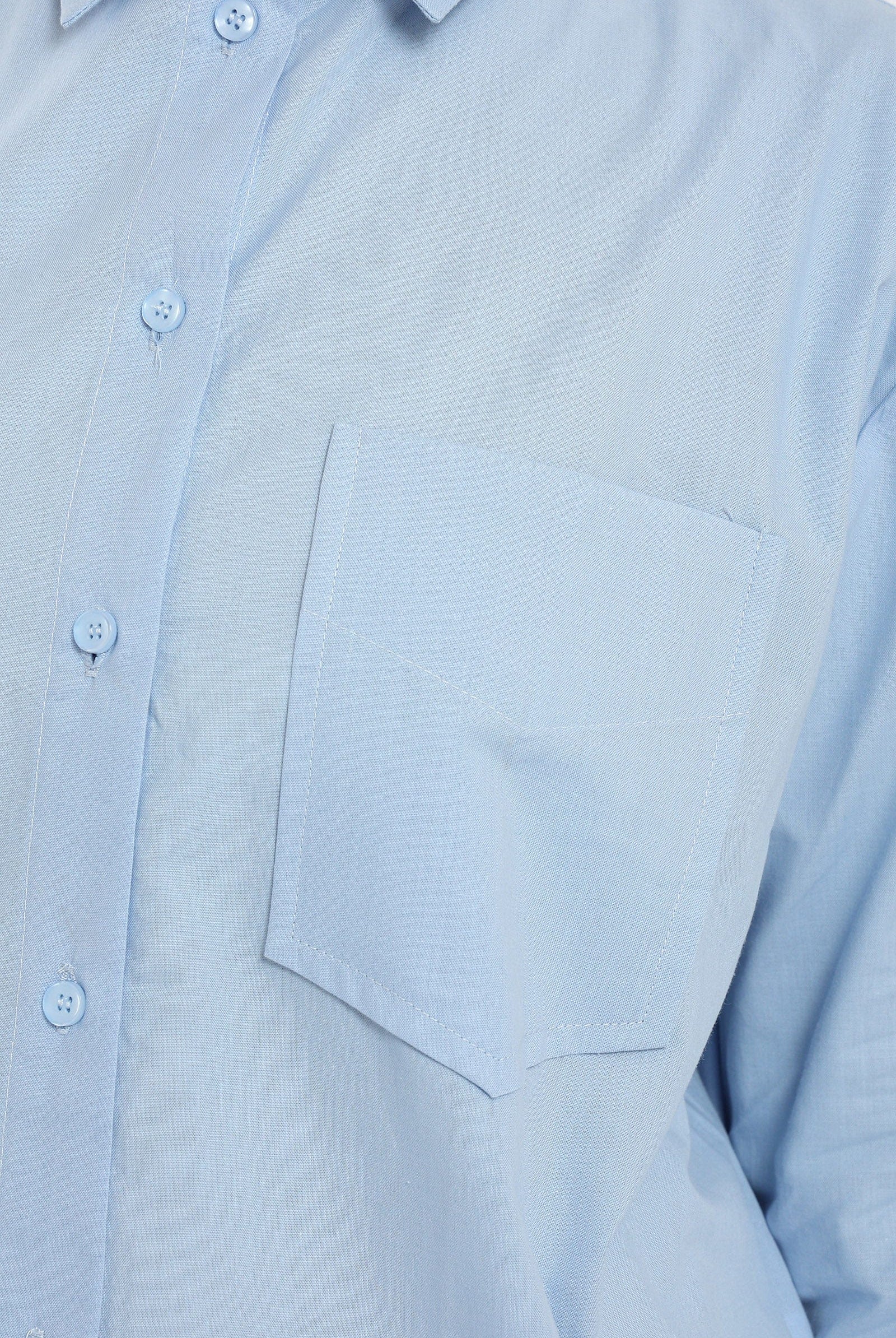 كارينا قميص سادة بأزرار أمامية واسع كم طويل نسائي