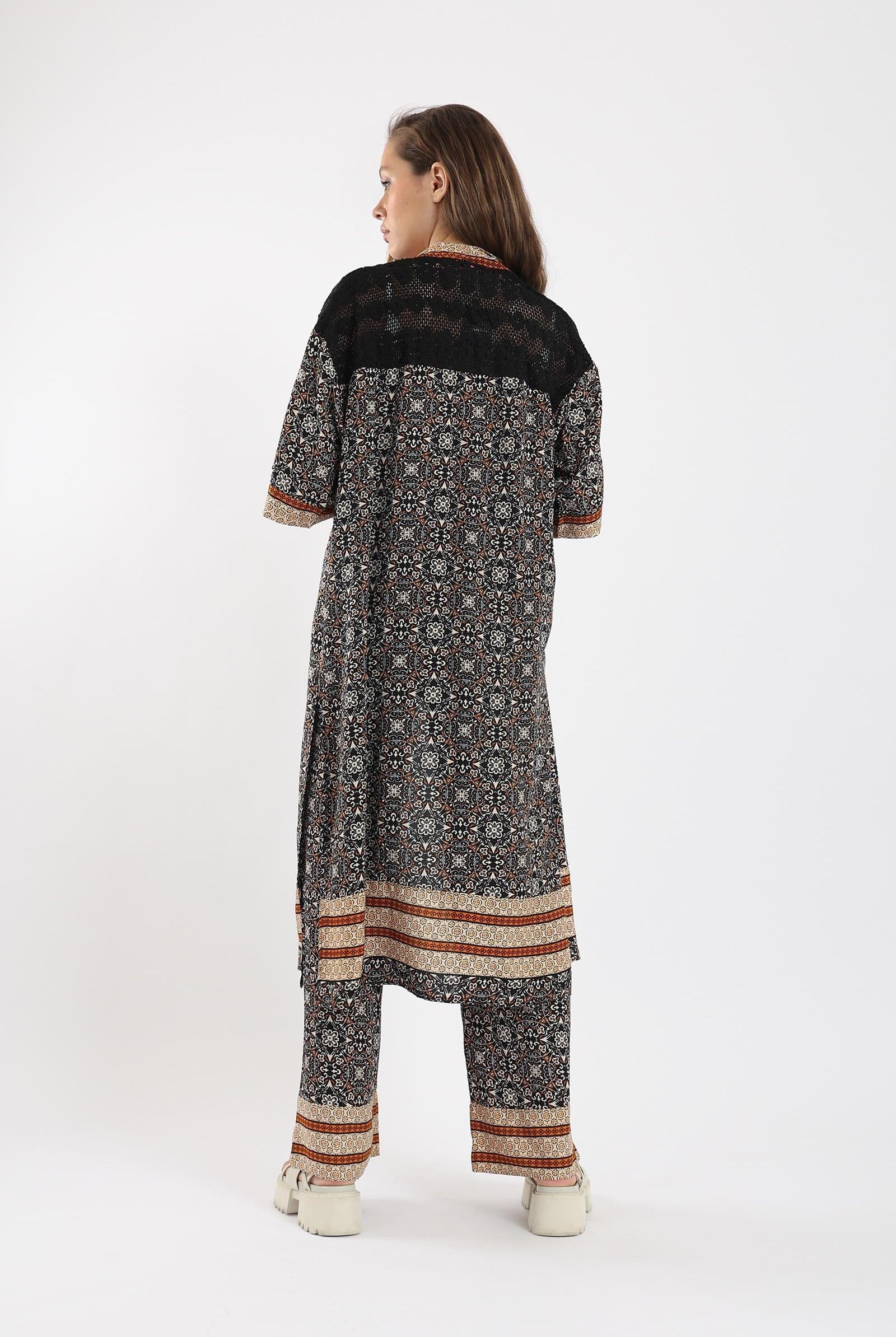 كارينا كيمونو منقوش باكمام نسائي ملون