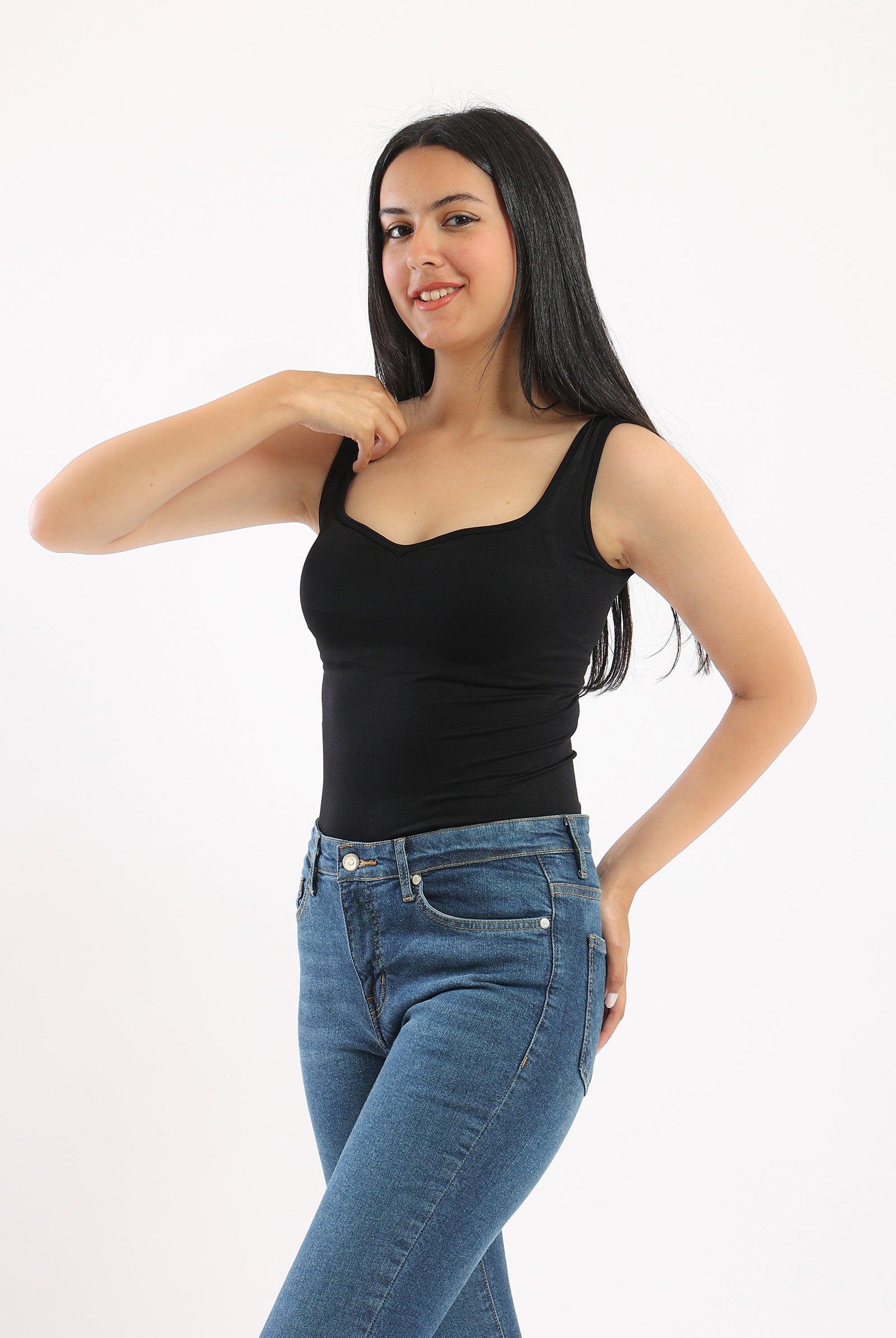 كارينا توب بيزك سادة حمالات على الرقبة