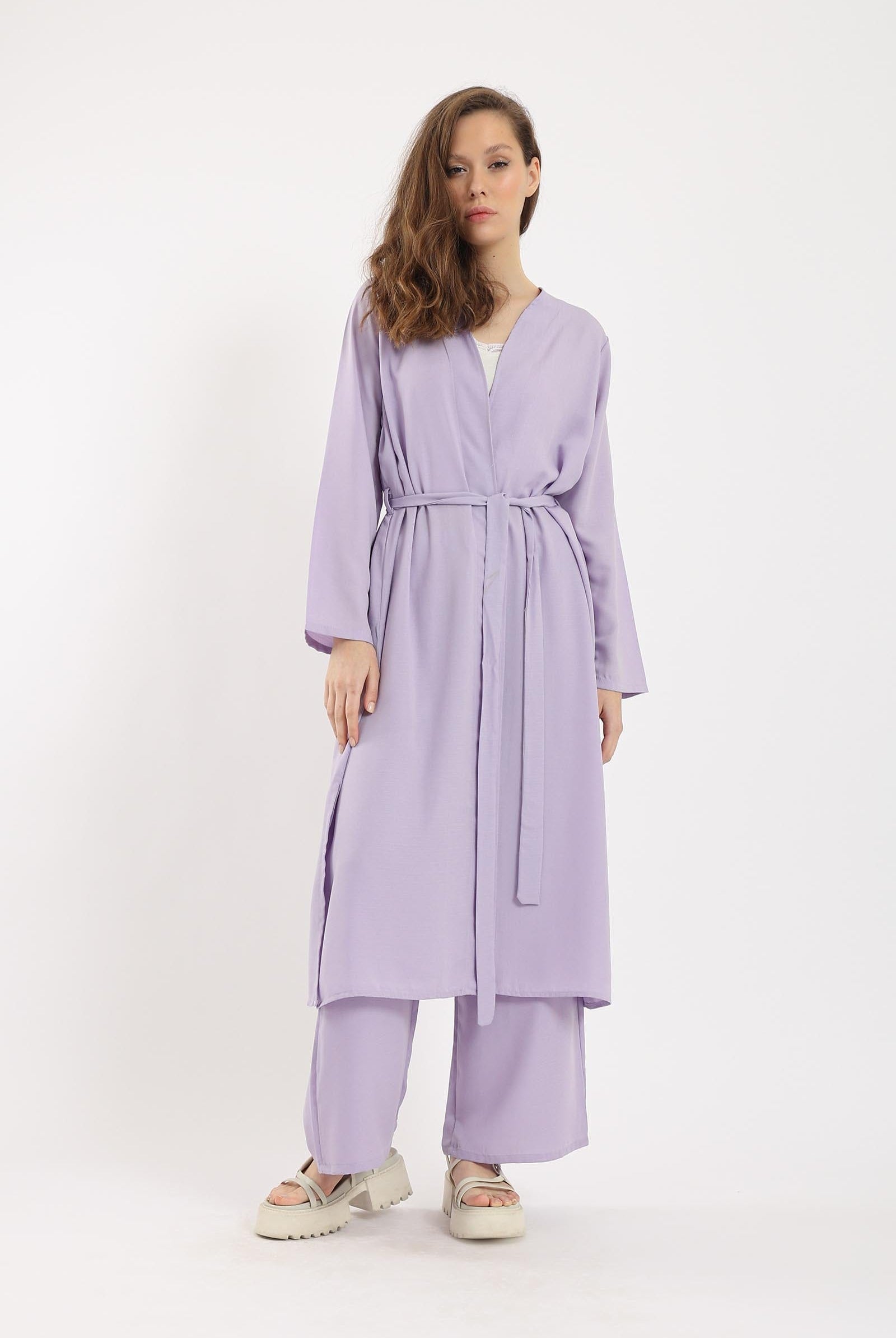 كارينا بنطلون وايد ليج سادة بخصر مطاطي