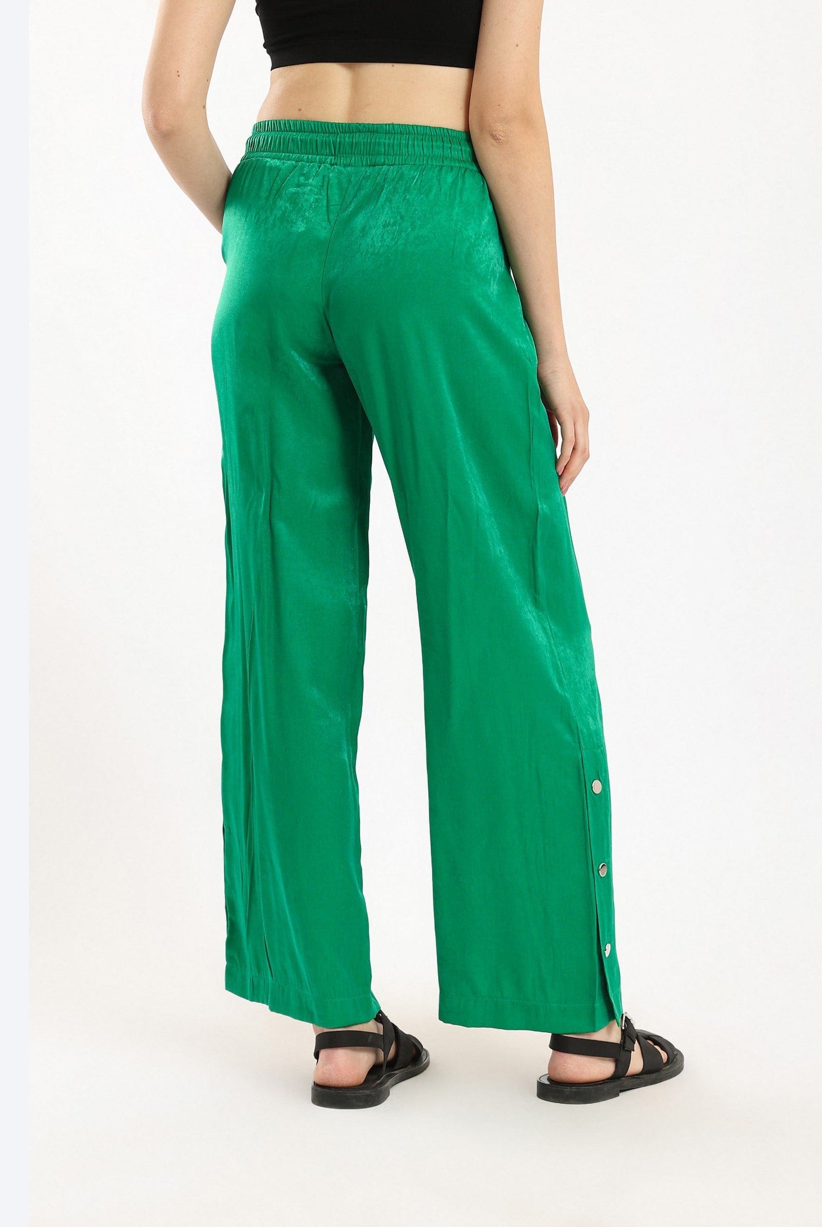 كارينا بنطلون سادة بأزرار جانبية بقصة مستقيمة