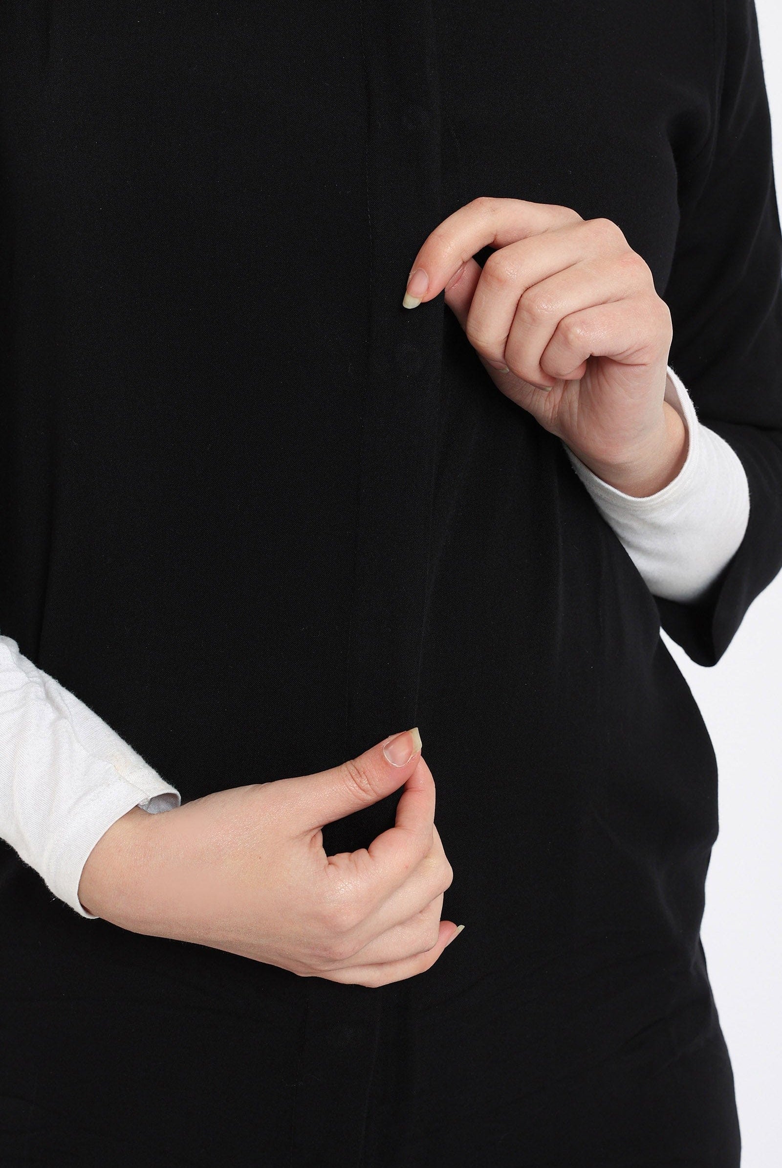 كارينا فستان قميص بفتحة مخفية بأكمام 3/4