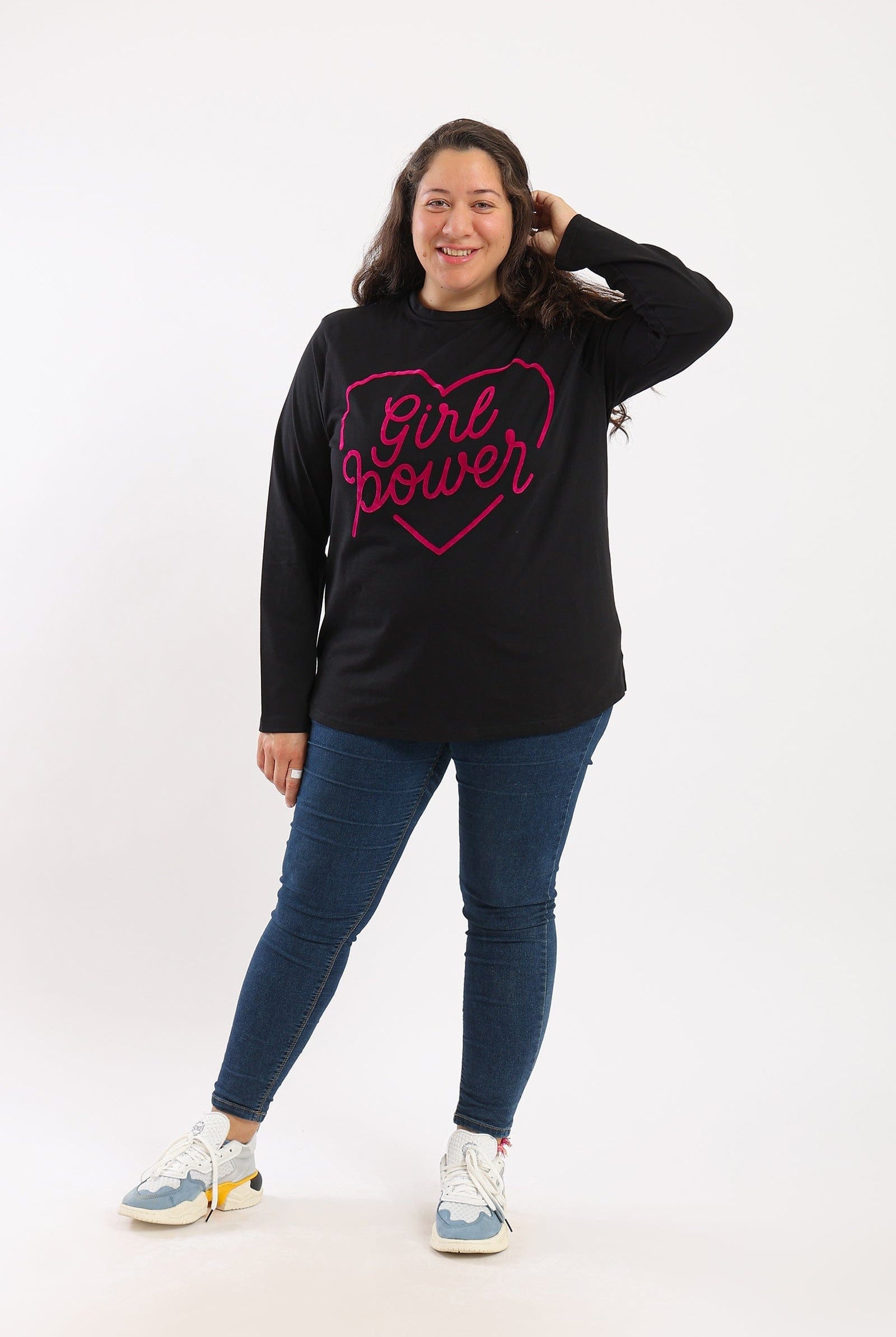 كارينا تيشرت قطن حريمى بأكمام طويلة مطبوع