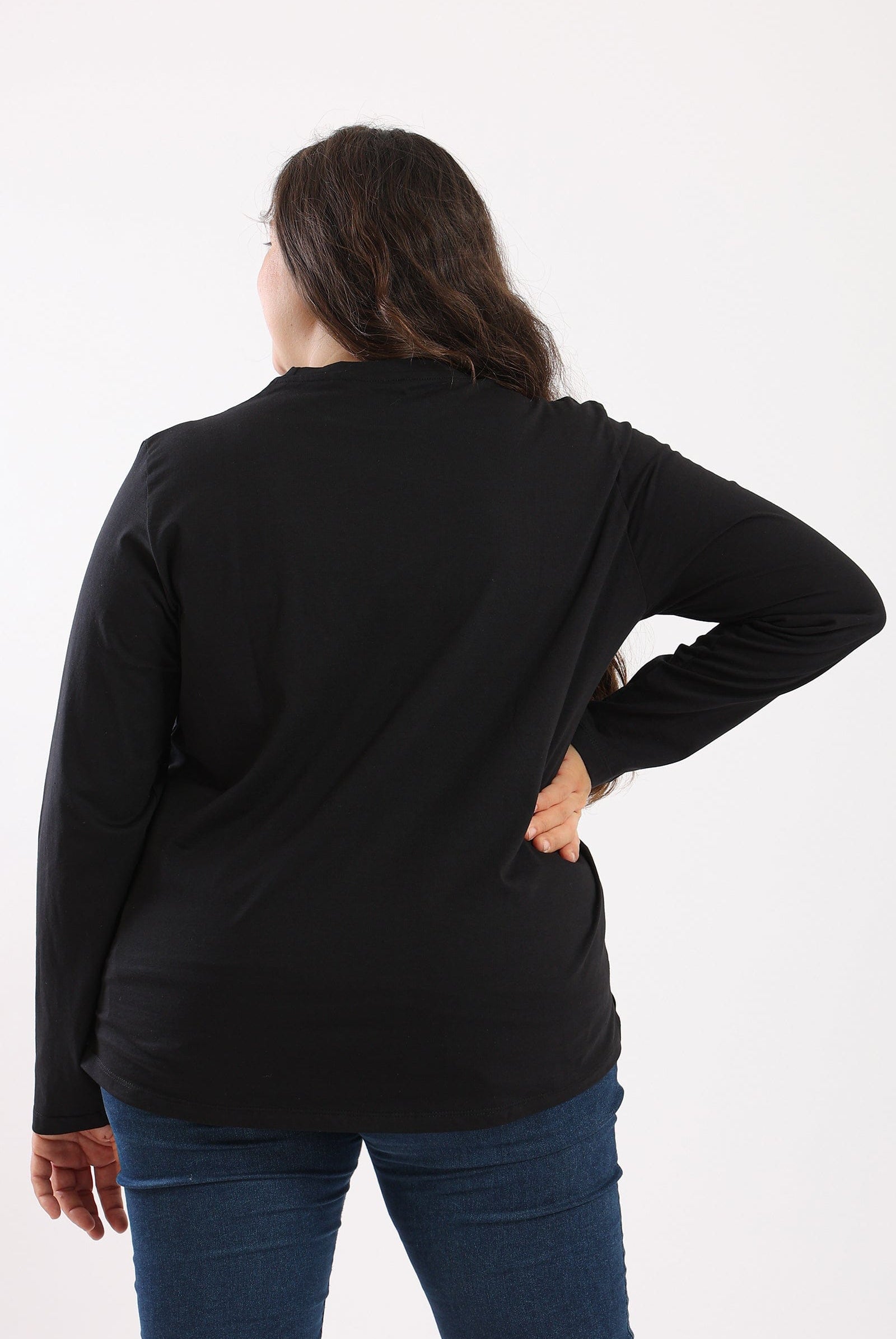 كارينا تيشرت قطن حريمى بأكمام طويلة مطبوع