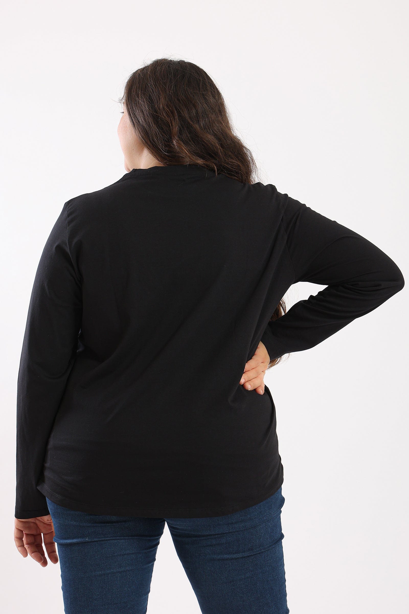 كارينا تيشرت قطن حريمى بأكمام طويلة مطبوع