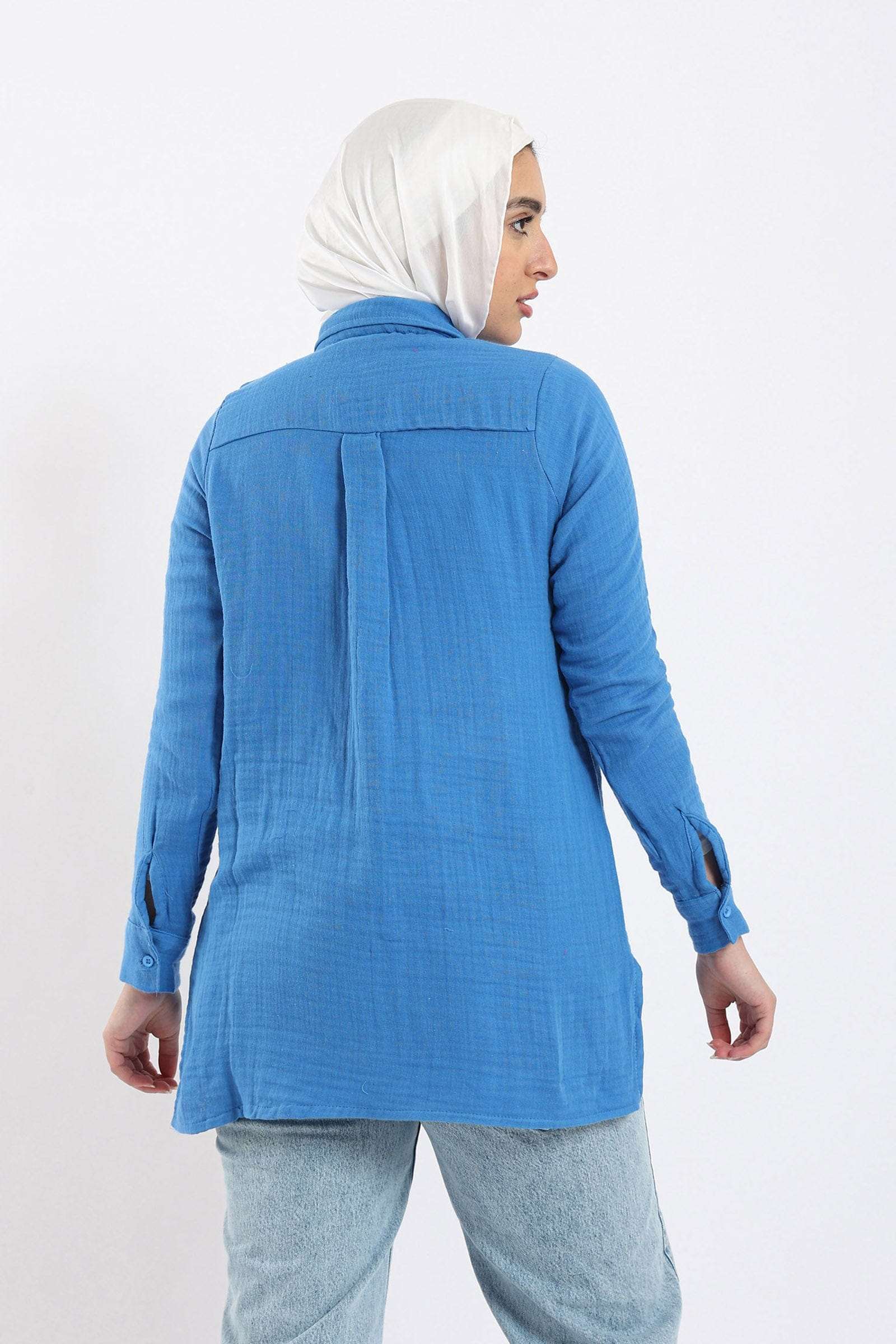 كارينا قميص واسع سادة بأزرار أمامية نسائي