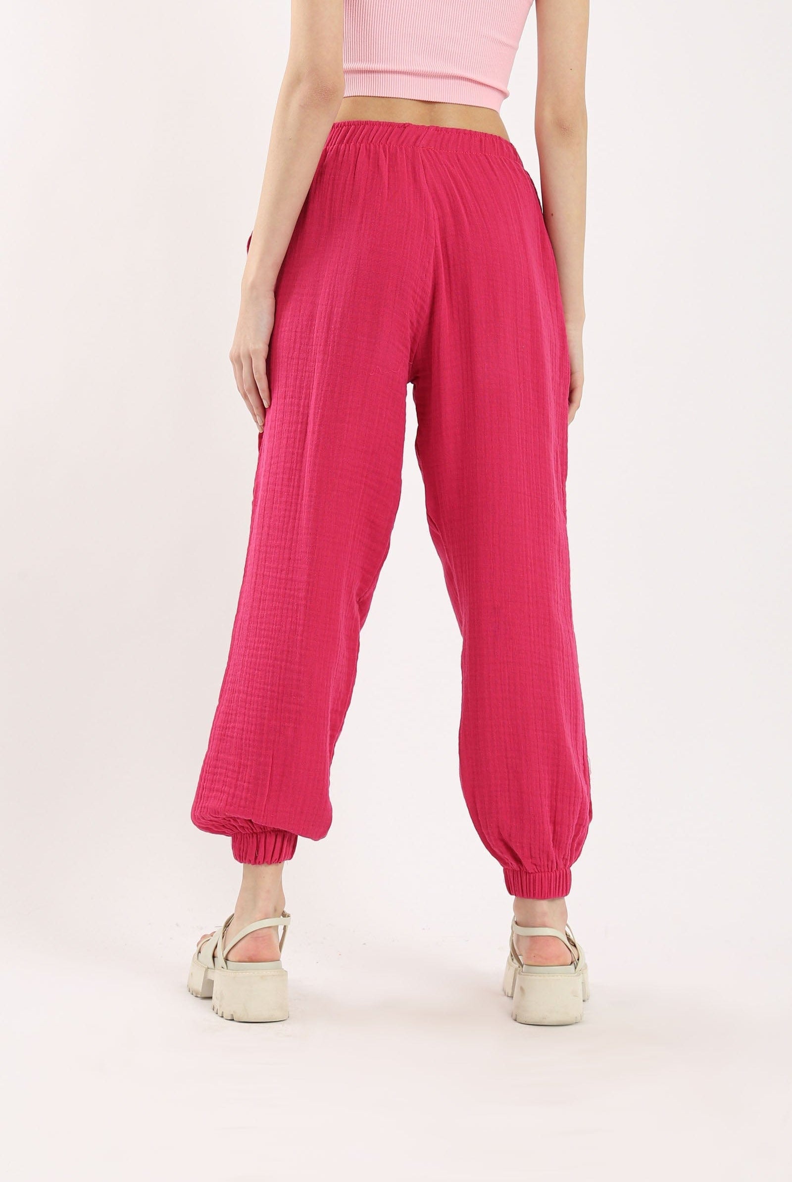 كارينا بنطلون سادة بأساور فضفاض نسائي