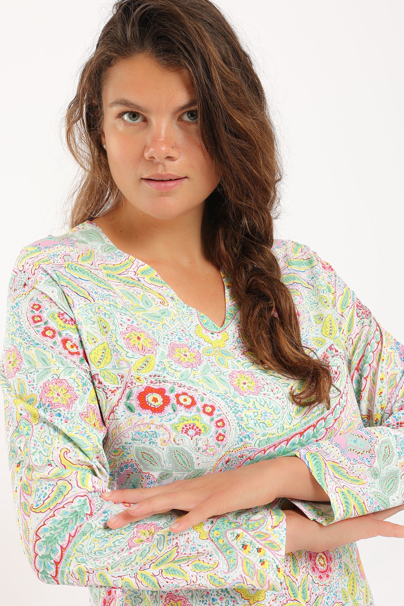 كارينا ثوب نوم متعدد الألوان مطبوع ملون