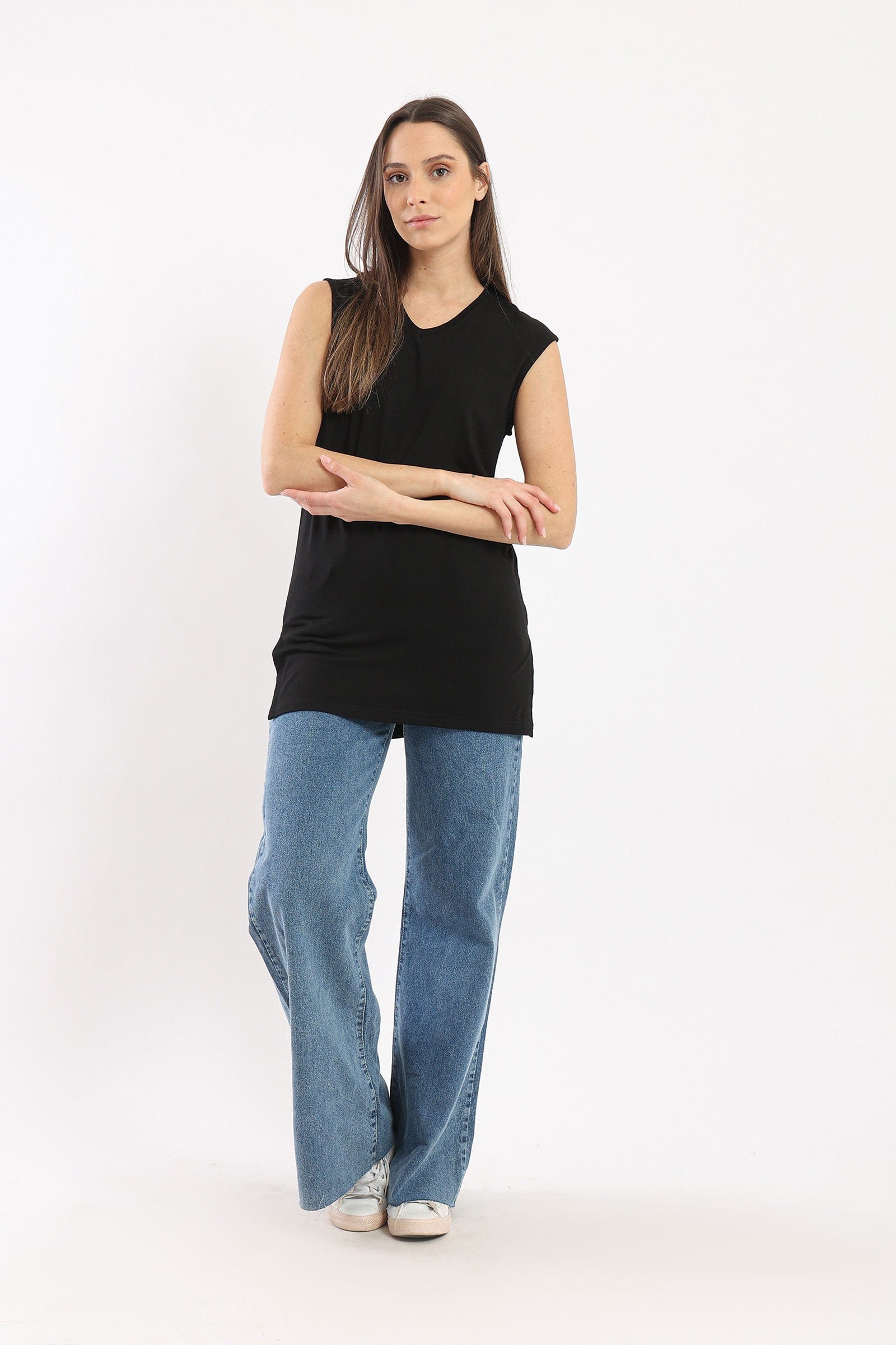 كارينا بلوزة سادة طويلة كت نسائي