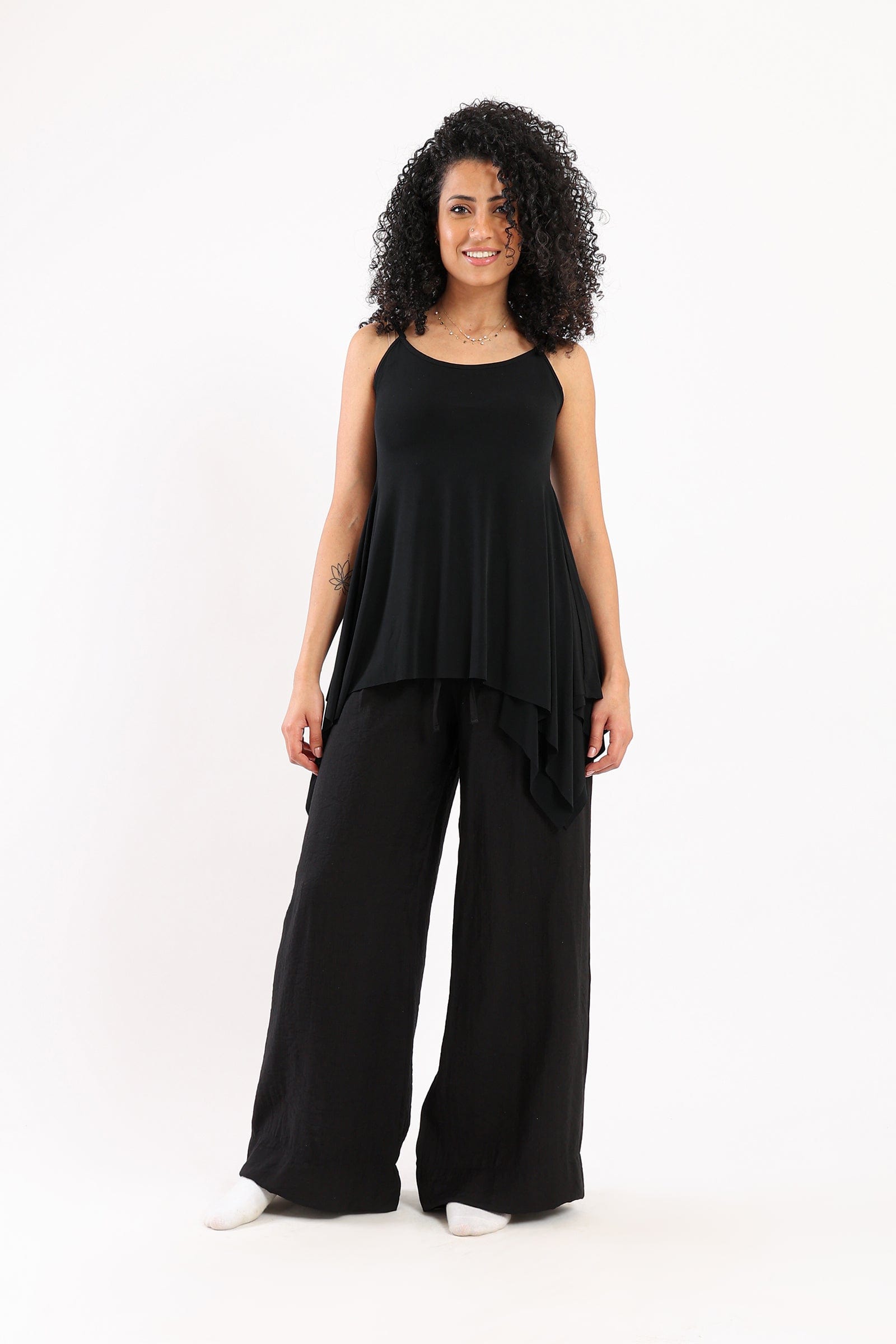 كارينا بلوزة طويلة سادة غير متساوية نسائي