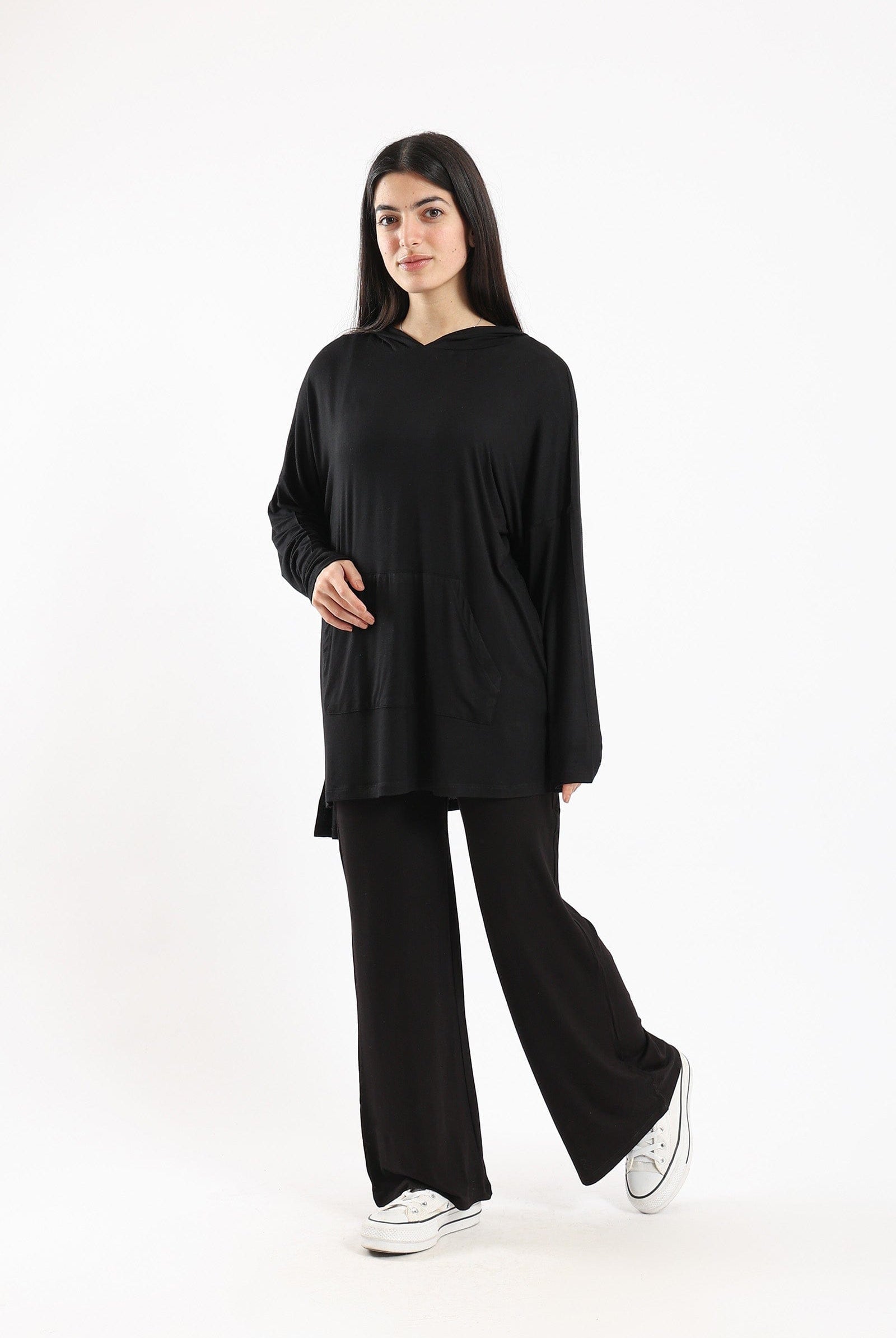 كارينا بلوزة كاجوال مريحة سادة بهودي