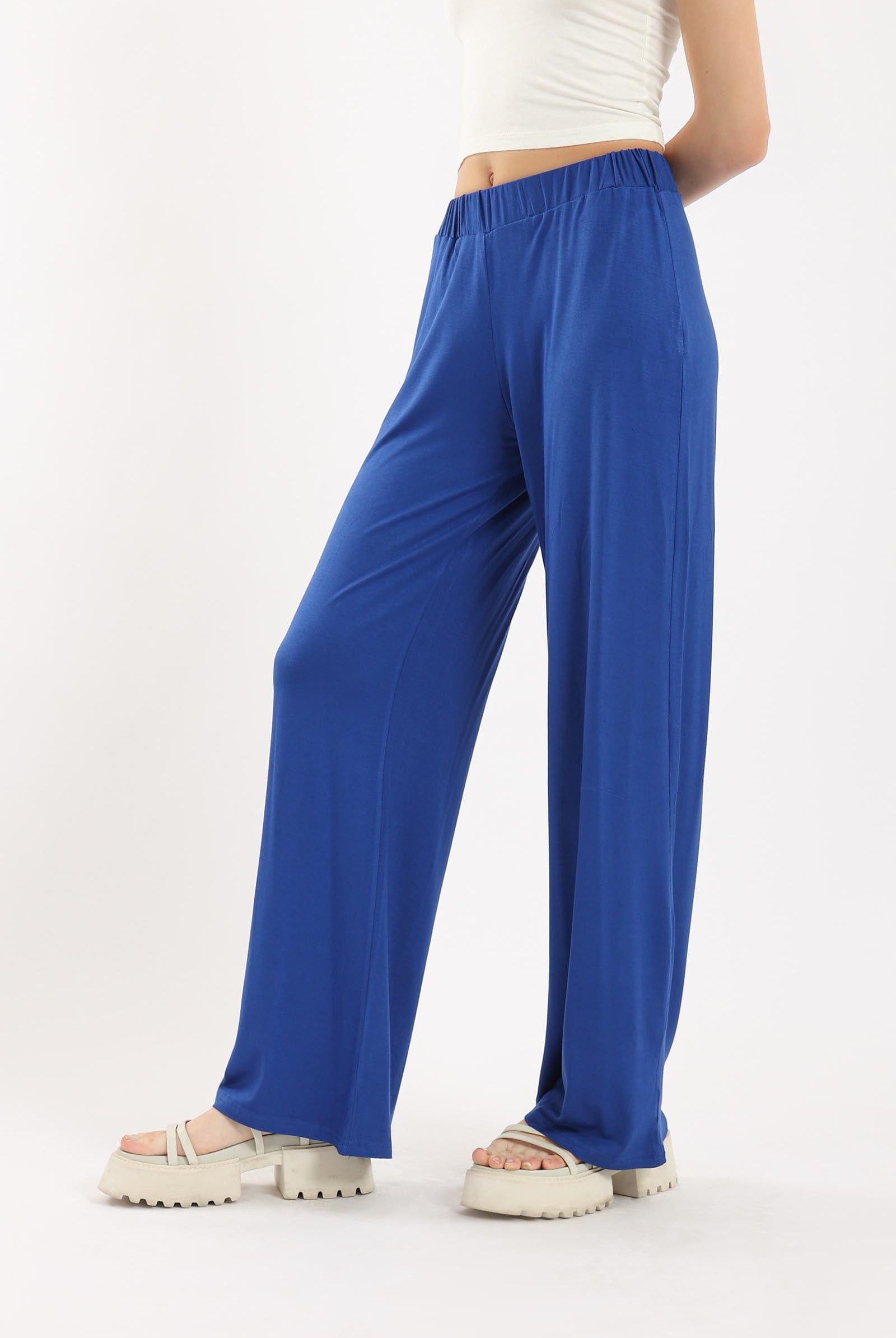 كارينا بنطلون بقصة مستقيمة واسعة خصر مرتفع نسائي