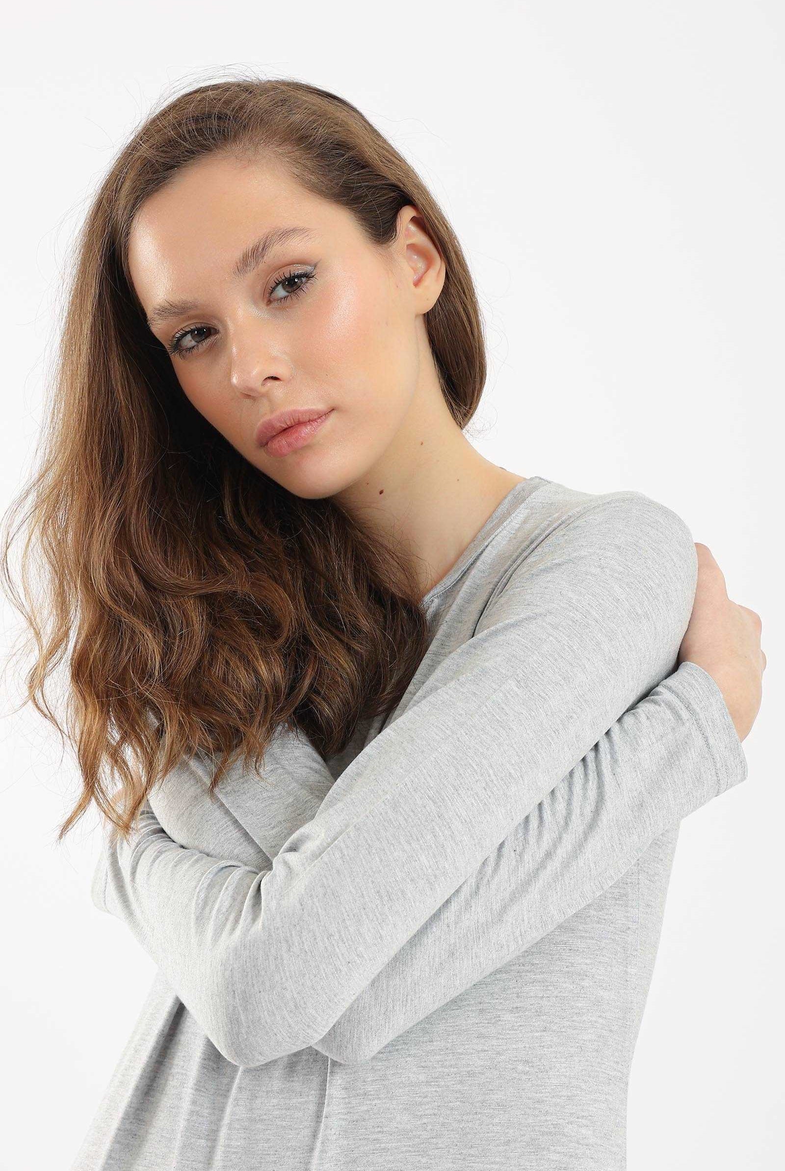 فستان ماكسي كم طويل سادة نسائي