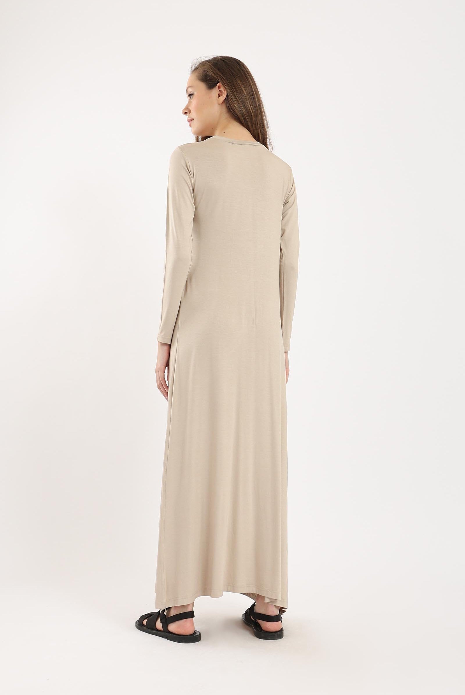 كارينا فستان ماكسي كم طويل سادة نسائي