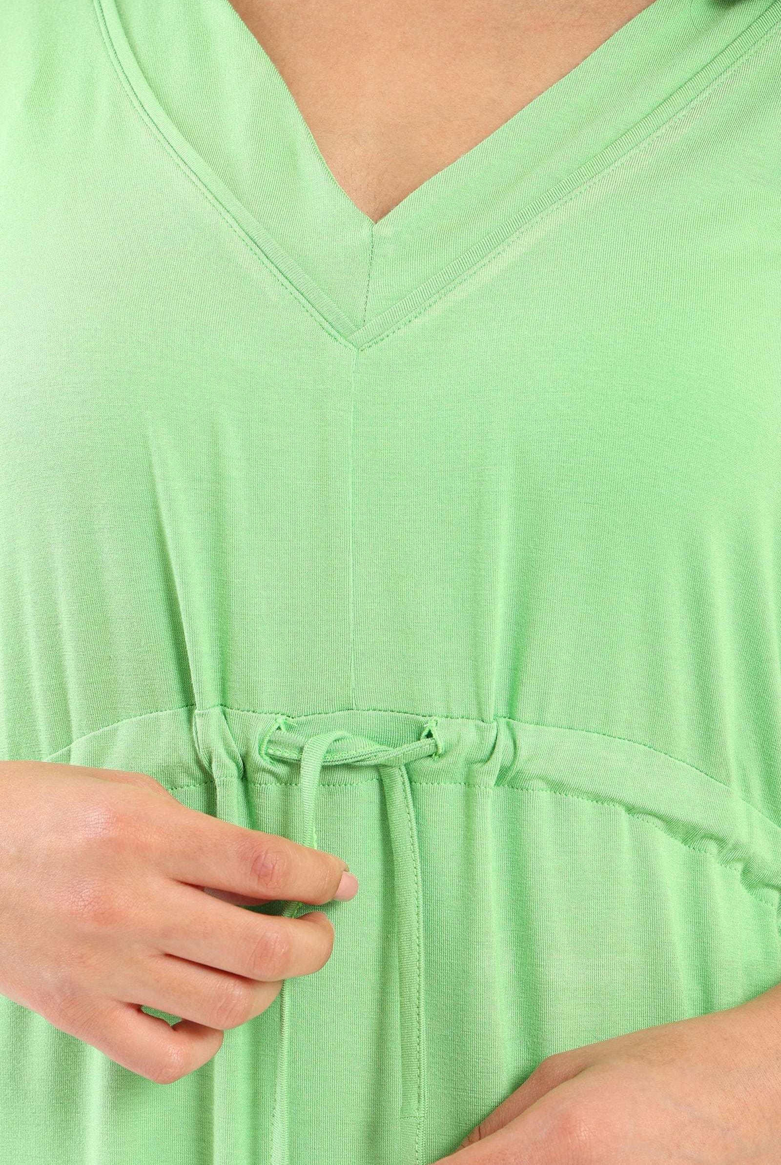 فستان نوم نسائي فضفاض مزموم من الصدر