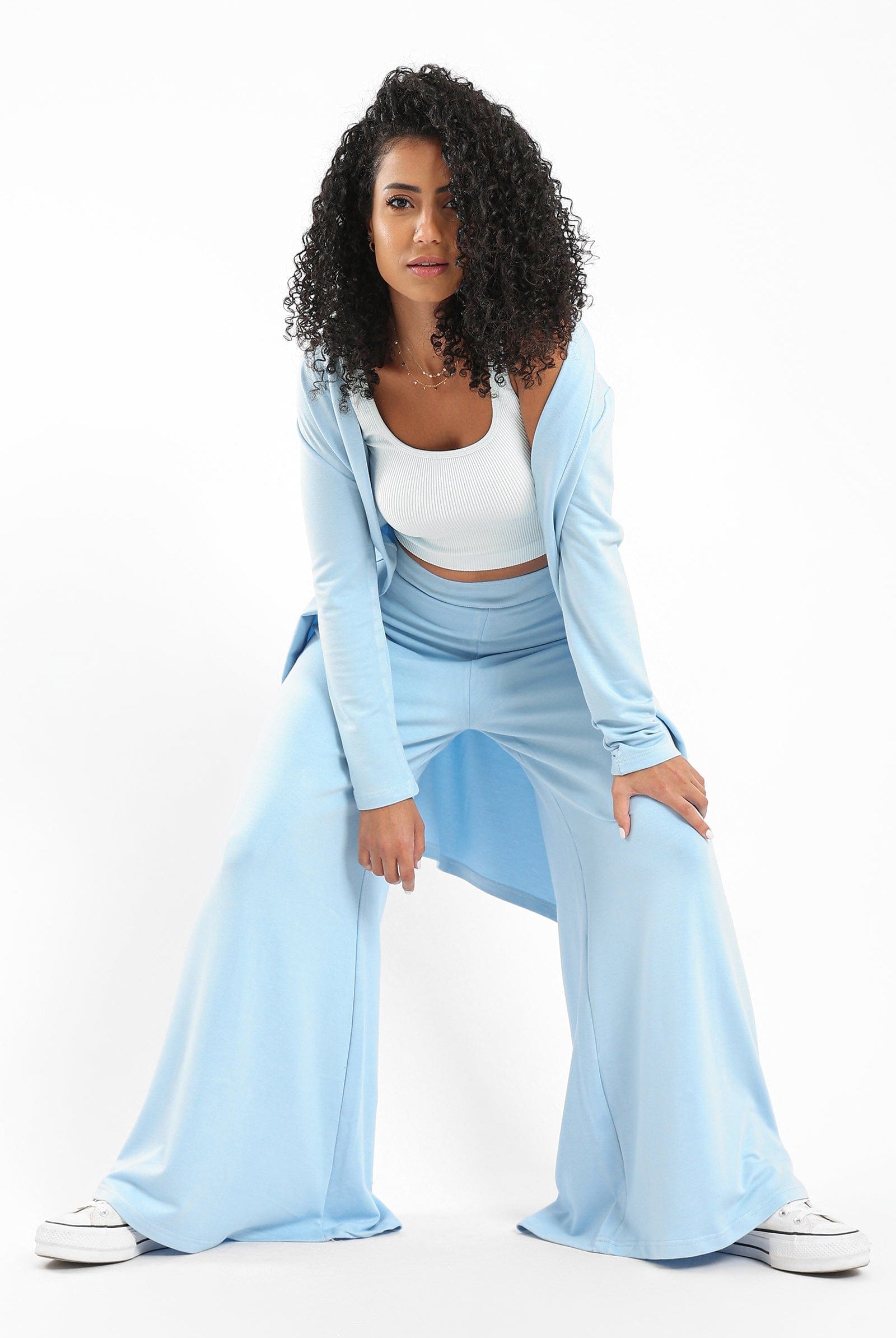 كارينا بنطلون واسع هاي ويست سادة نسائي