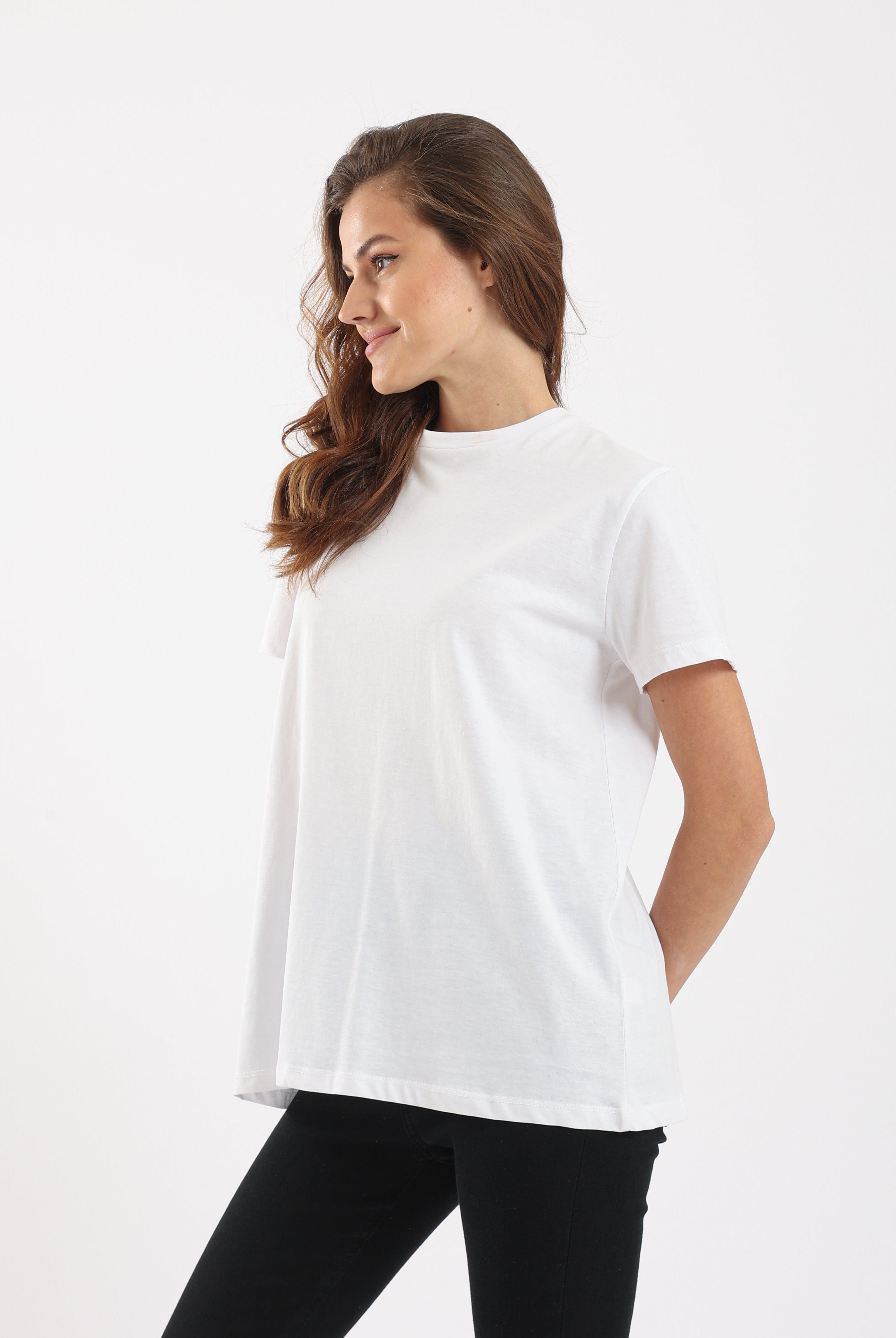 كارينا تيشيرت نص كم سادة نسائي