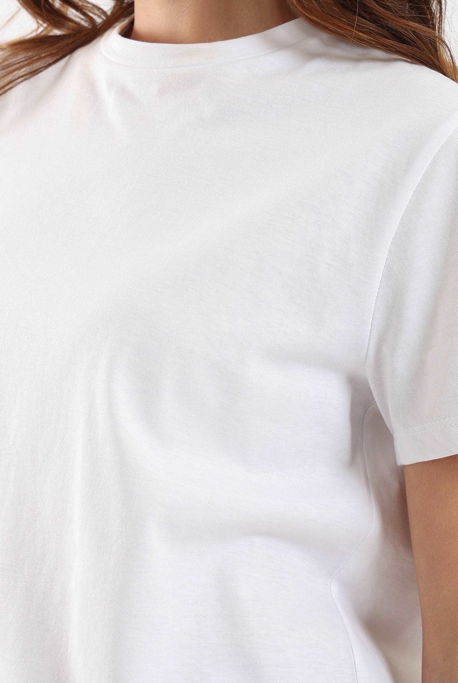 تيشيرت نص كم سادة نسائي