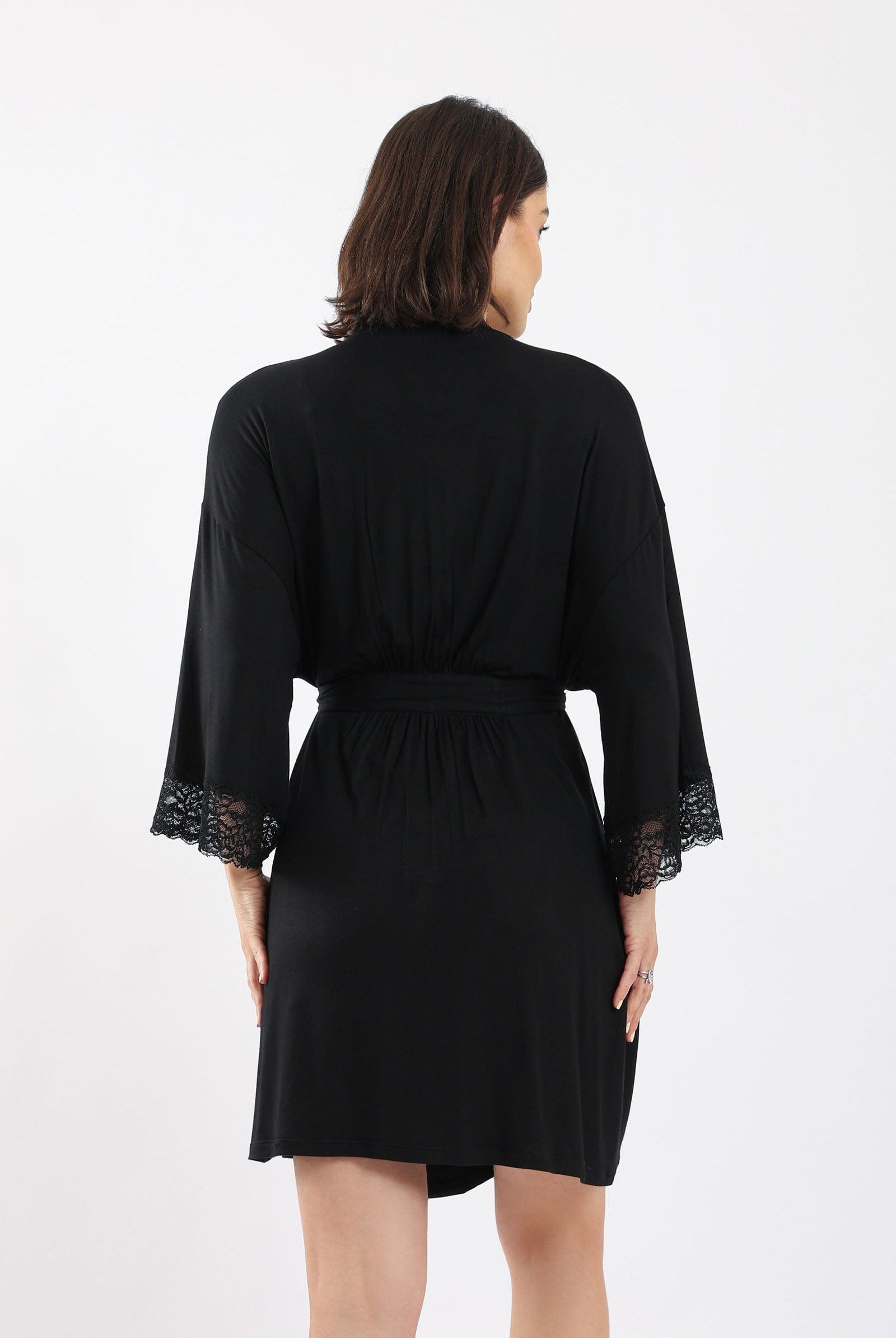 كارينا روب سادة قصير مع حزام الخصر