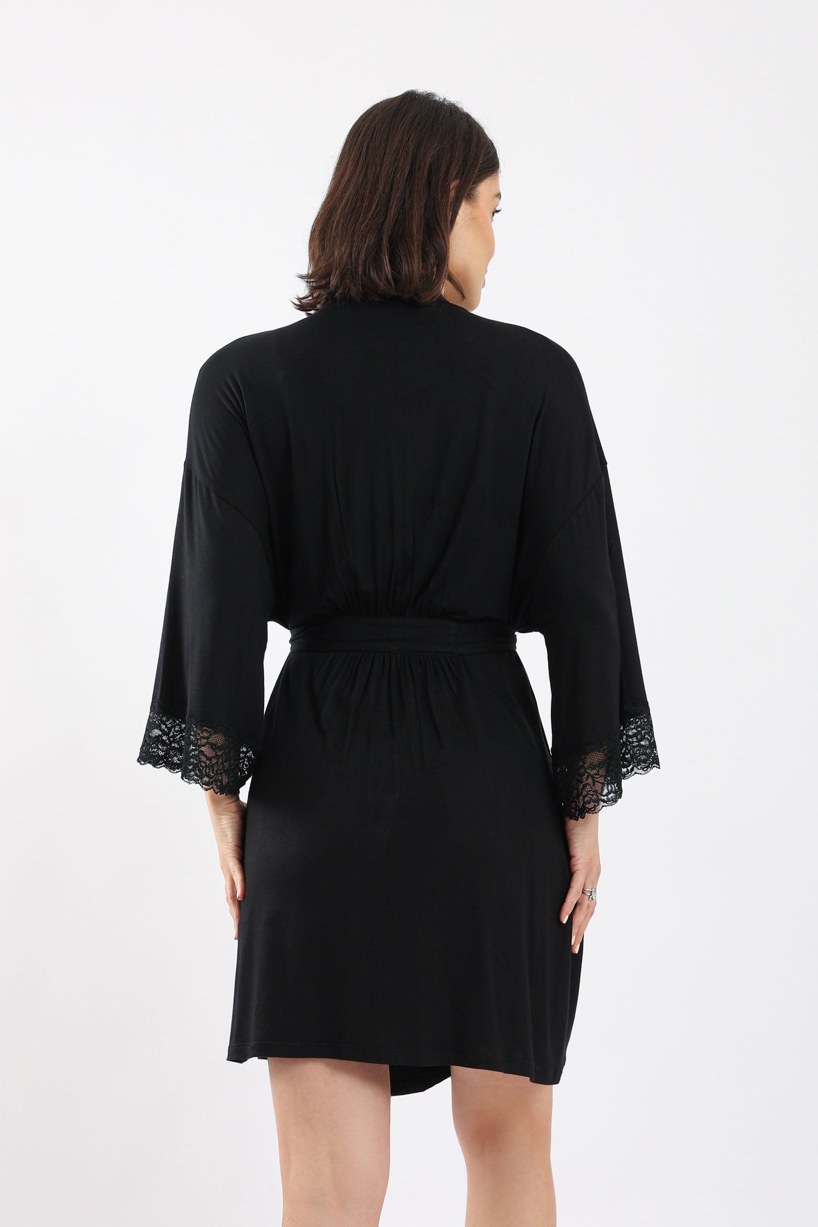 كارينا روب سادة قصير مع حزام الخصر